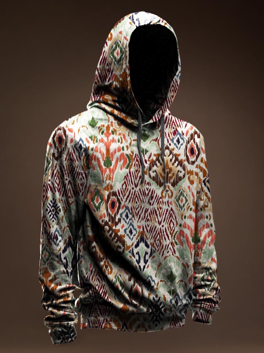 Vintage Pattern Casual Hoodie Sweatshirt