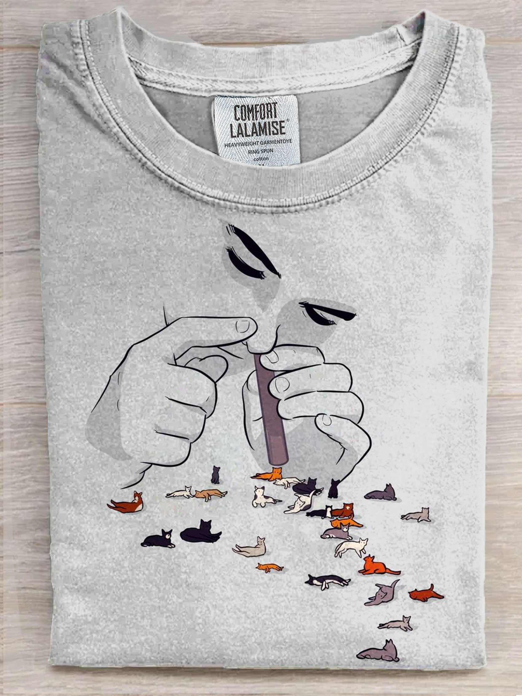 Addicted to cats Art Print Casaul Short Sleeve T-shirt