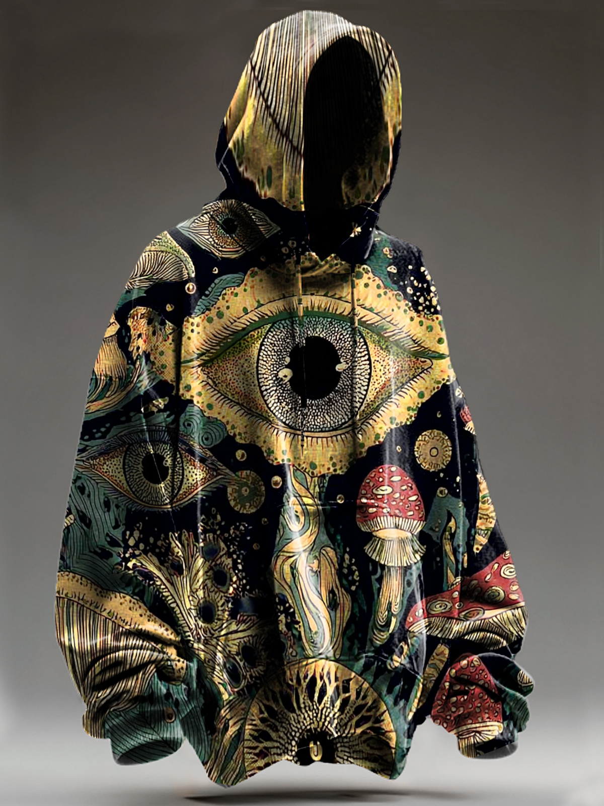 Unisex Vintage Abstract Dark eye Totem  Art Print Casual Sweatshirt