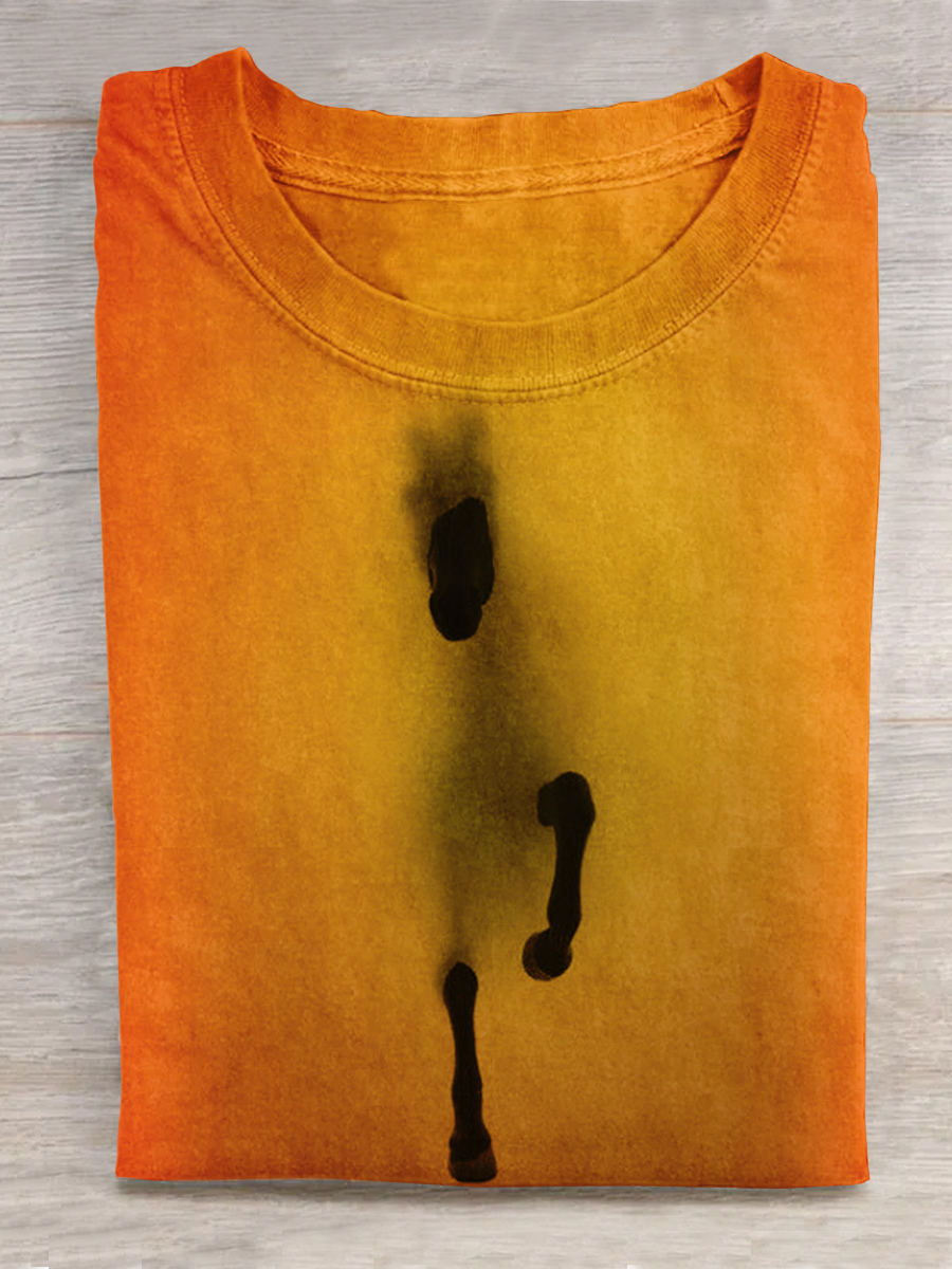 Horse Art Print Crew Neck T-shirt