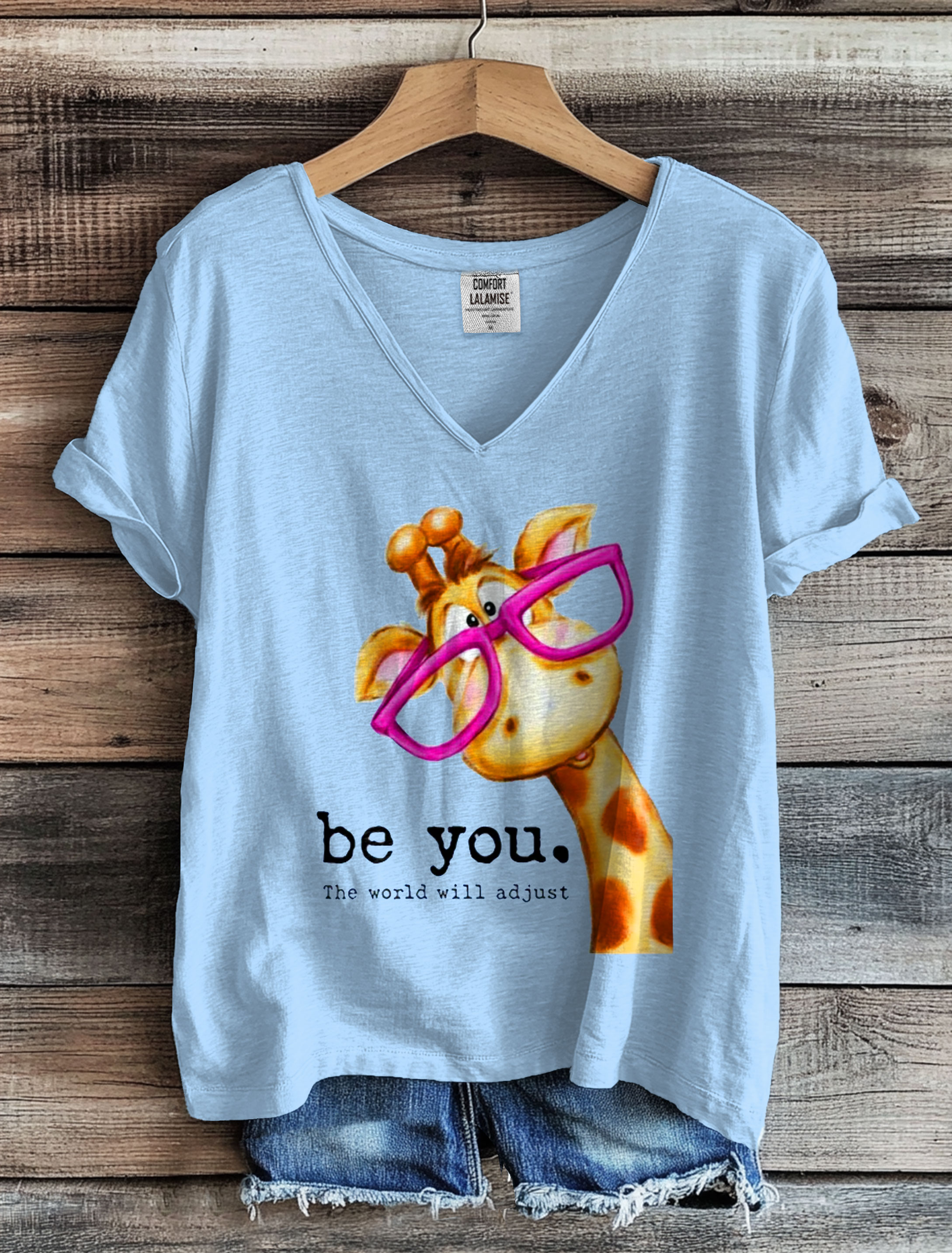 Be You The World Will Adjust Ideologies Print V-neck T-shirt