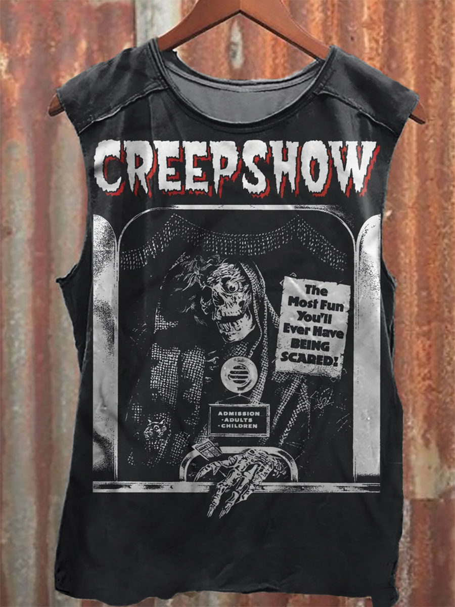 Horror Art Print 100% Cotton Casual Tank Top
