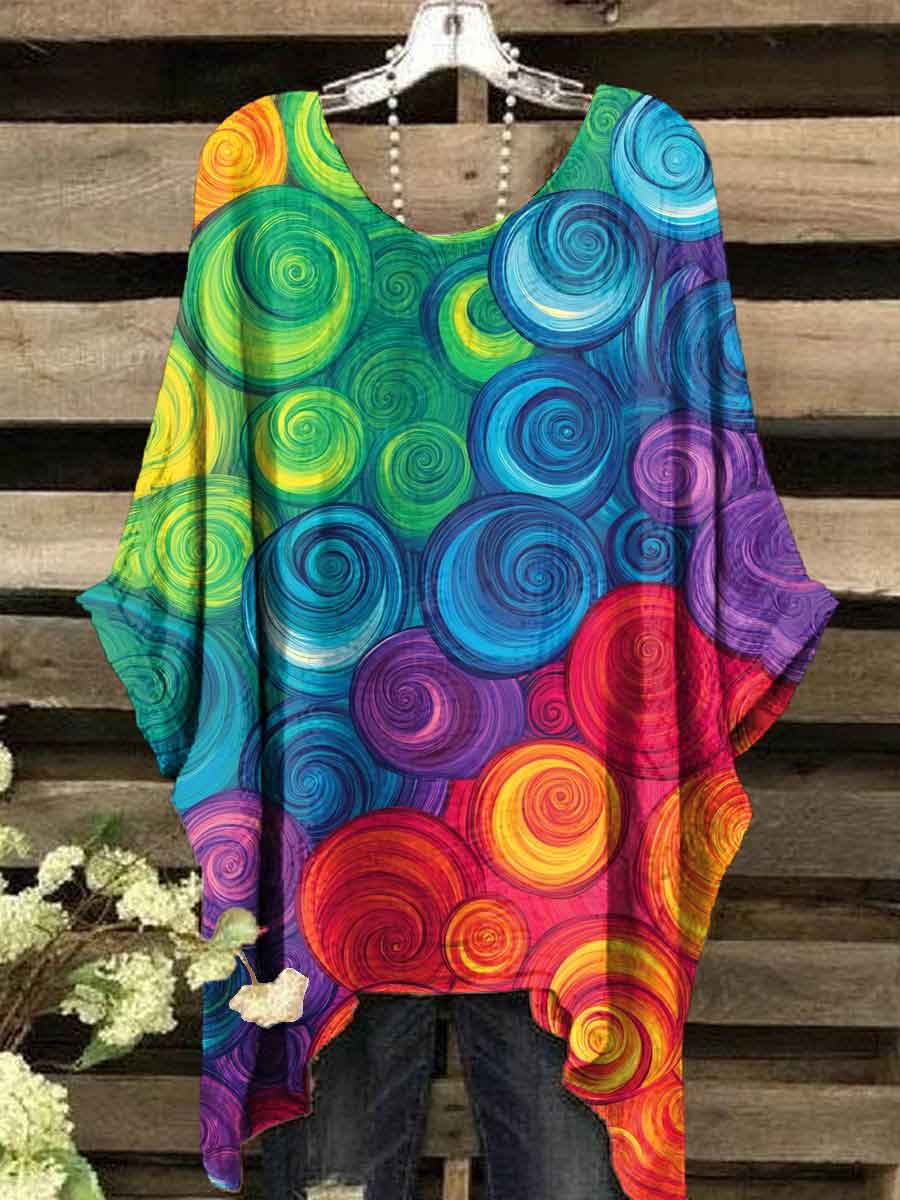 Women's Multicolor Abstrct Art Print Casual Top