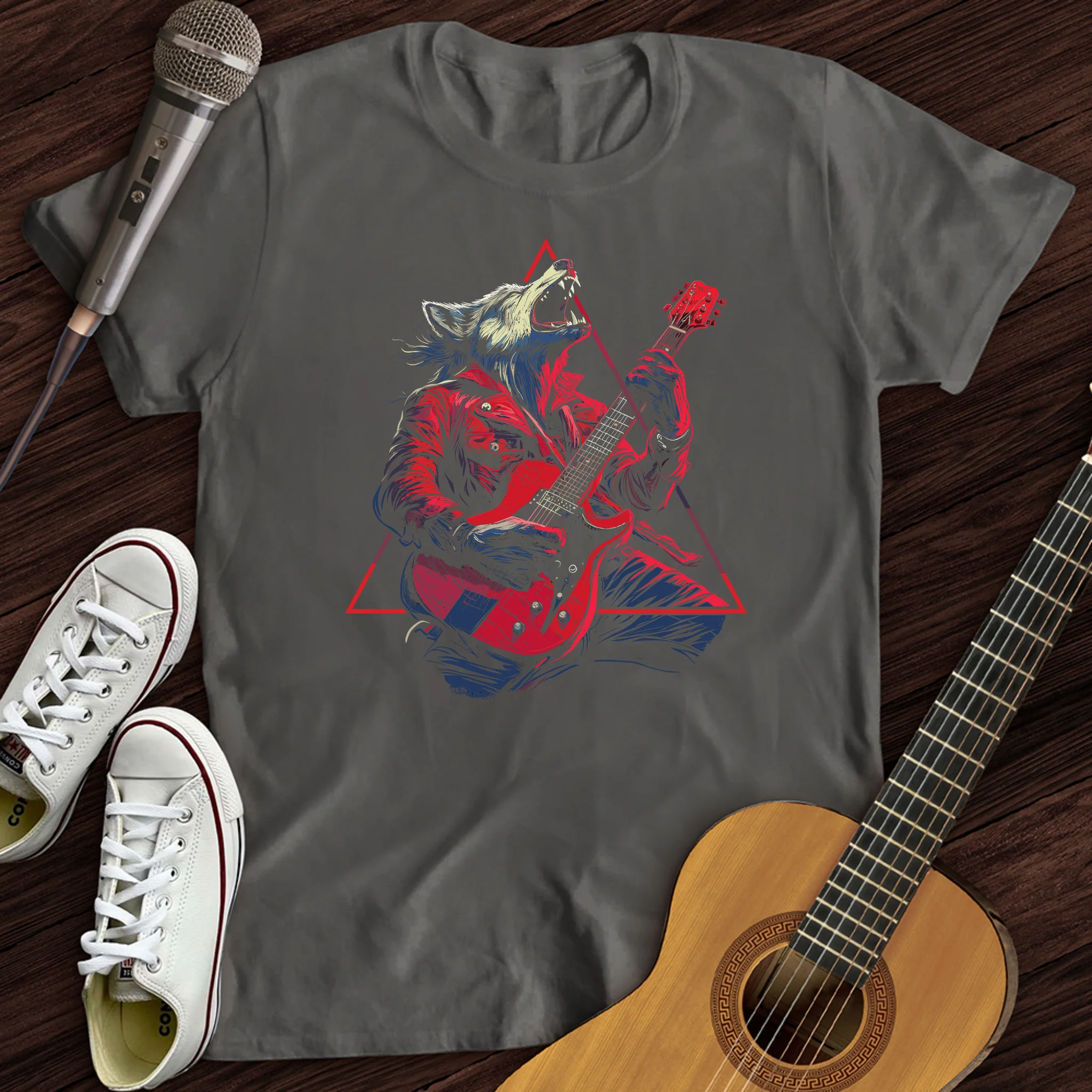 Fierce Wolf Guitar T-Shirt