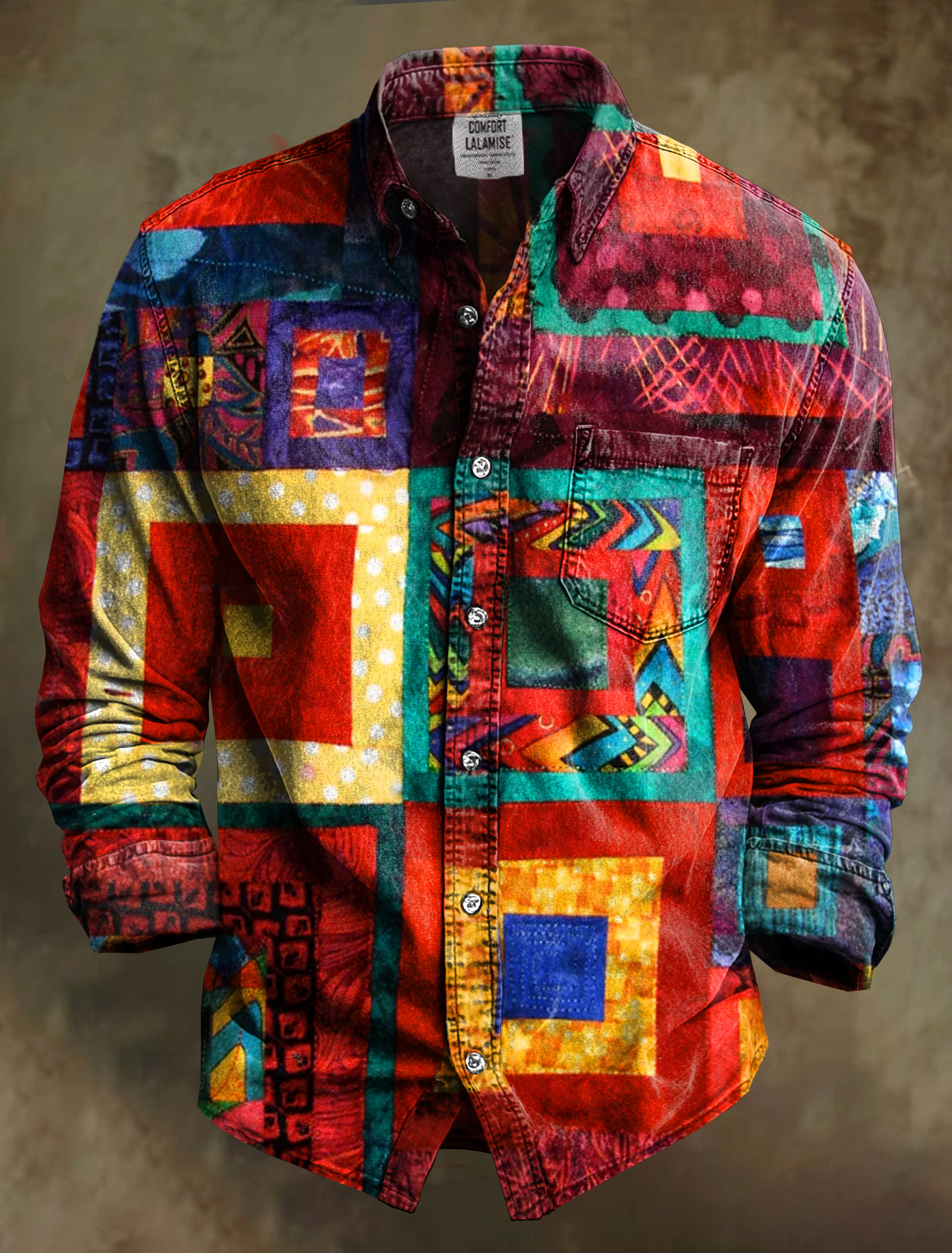 Vintage quilt Art Print 100% Cotton Long Sleeve Shirt