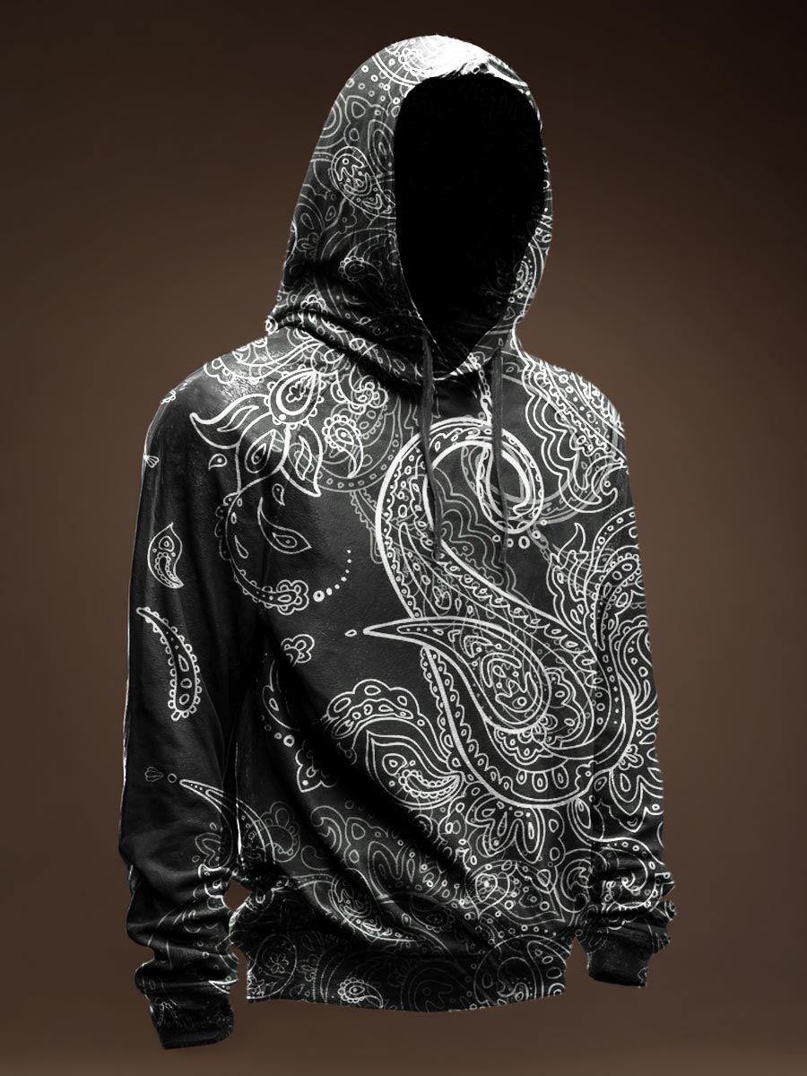 Vintage Pattern Casual Hoodie Sweatshirt