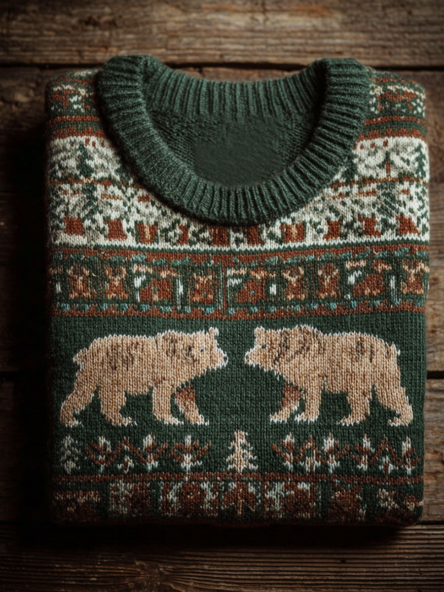 Vintage Art Prints Knit Pullover Sweater