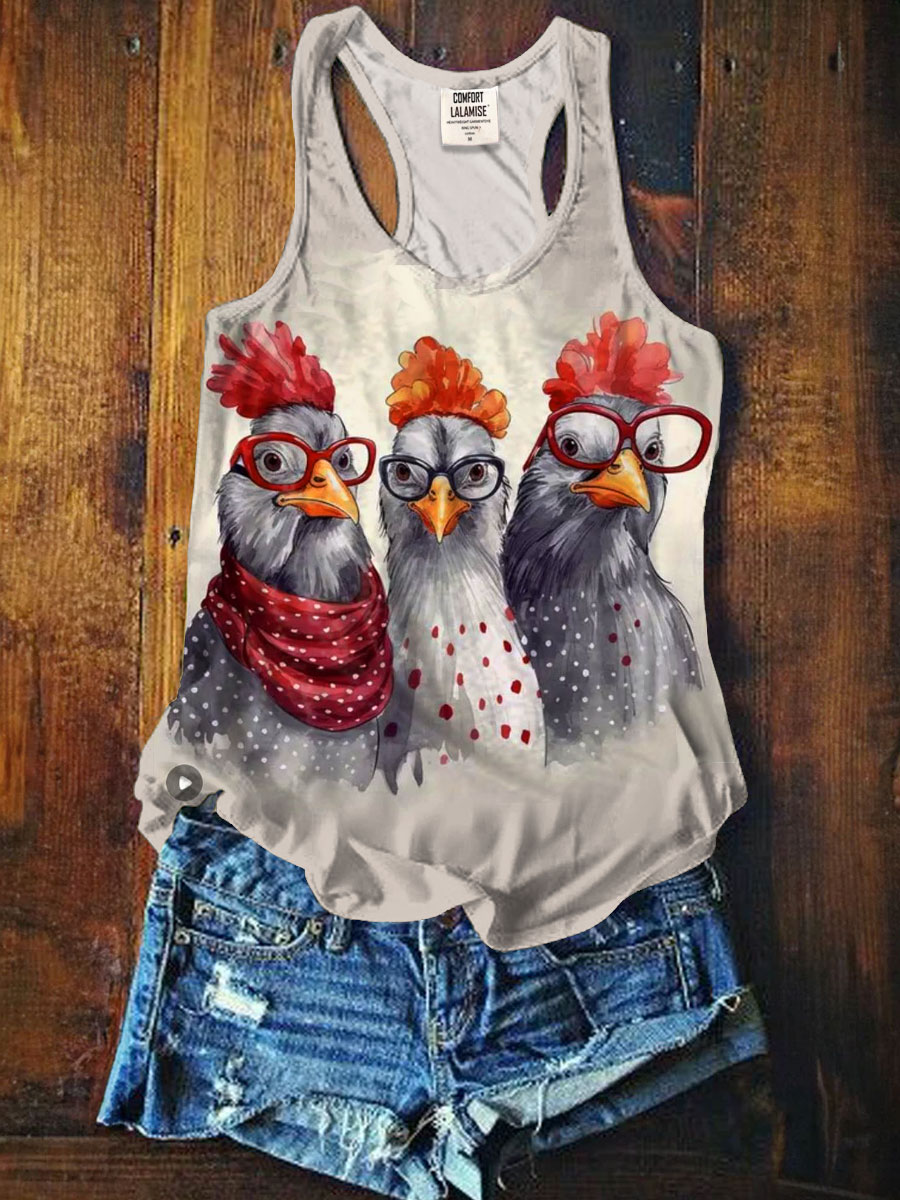 Chicken Bestie Art Print Tank Top