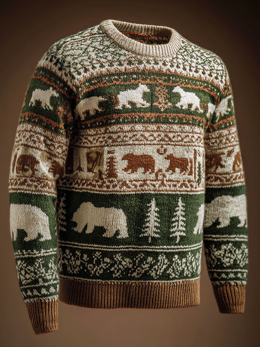 Vintage Art Prints Knit Pullover Sweater