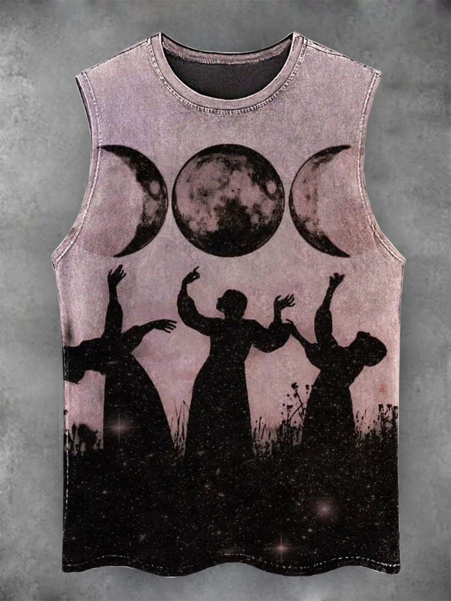 Witch Print Casual Tank Top