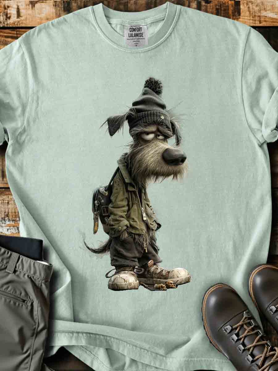 Funny Dog Art Print Casaul Short Sleeve T-shirt