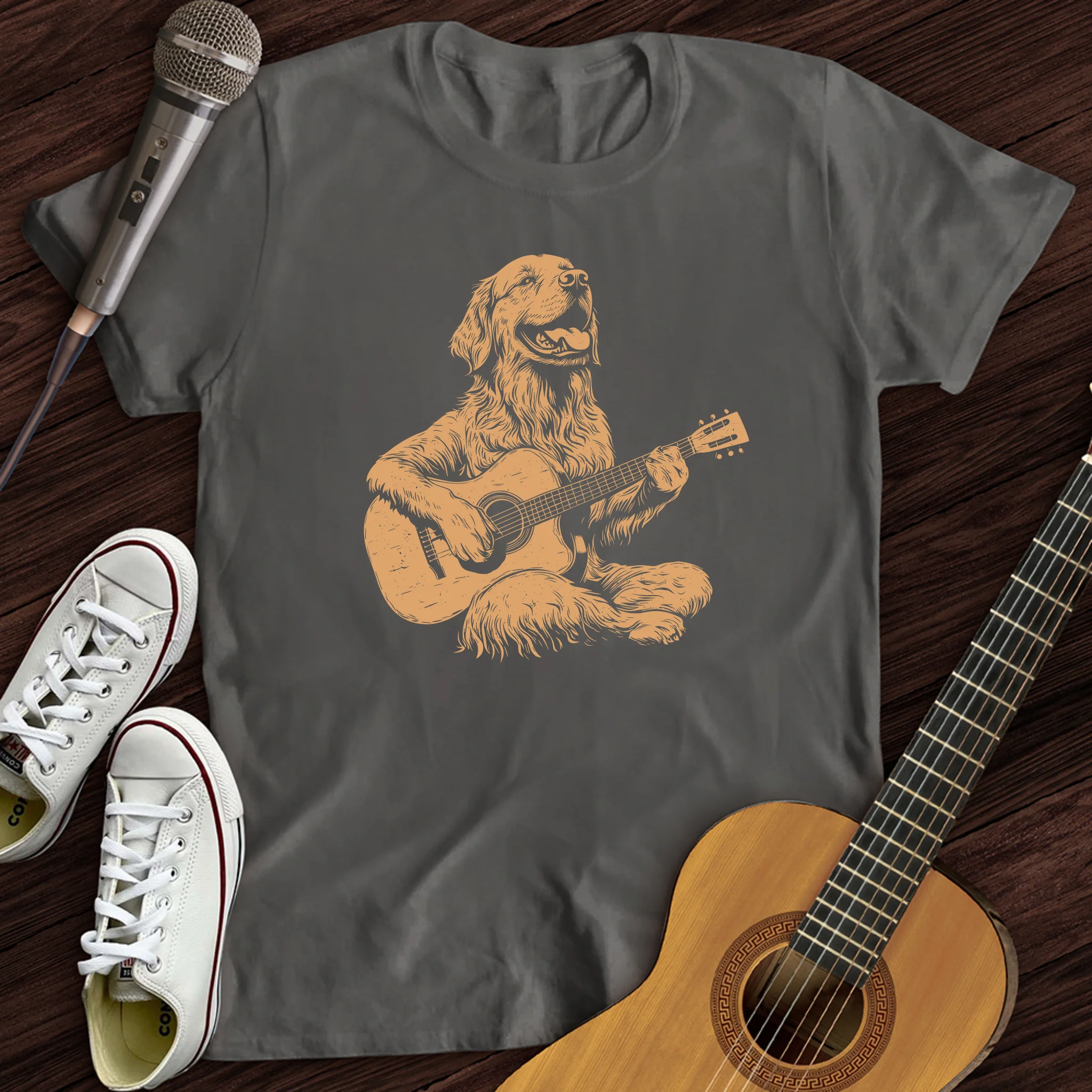 Golden Retriever Guitar T-Shirt