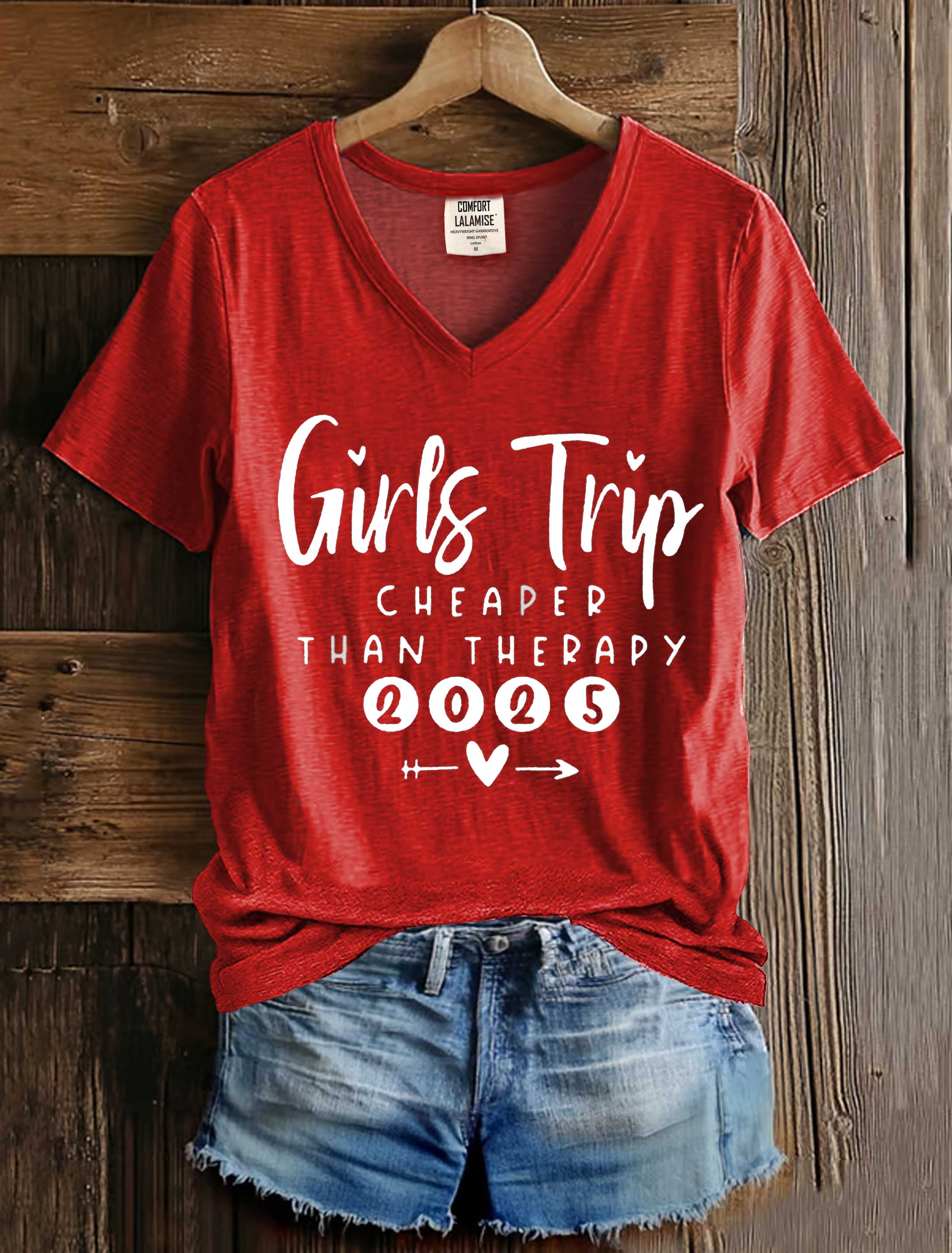 Girls Trip Art Print V-neck Casual T-Shirt