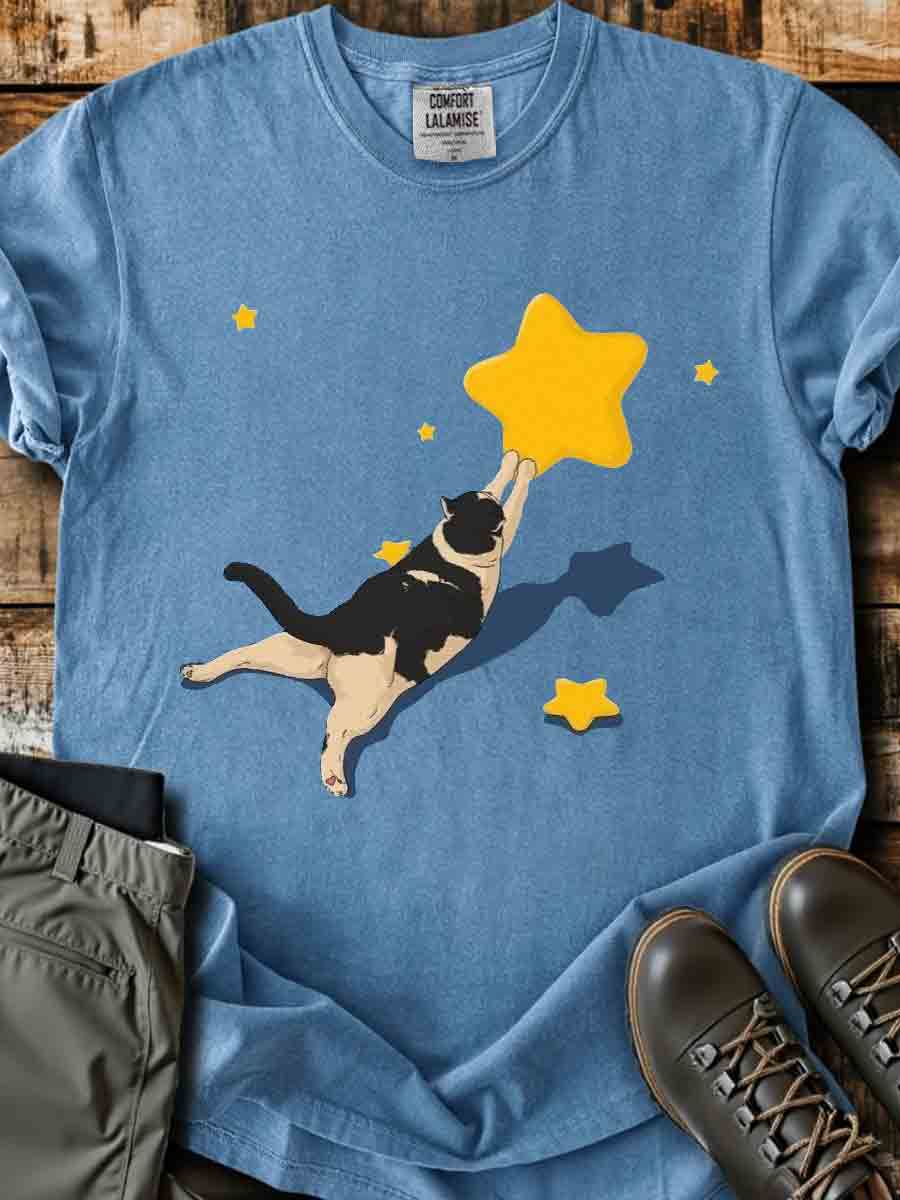 Cute Cat Art Casaul Short Sleeve T-shirt