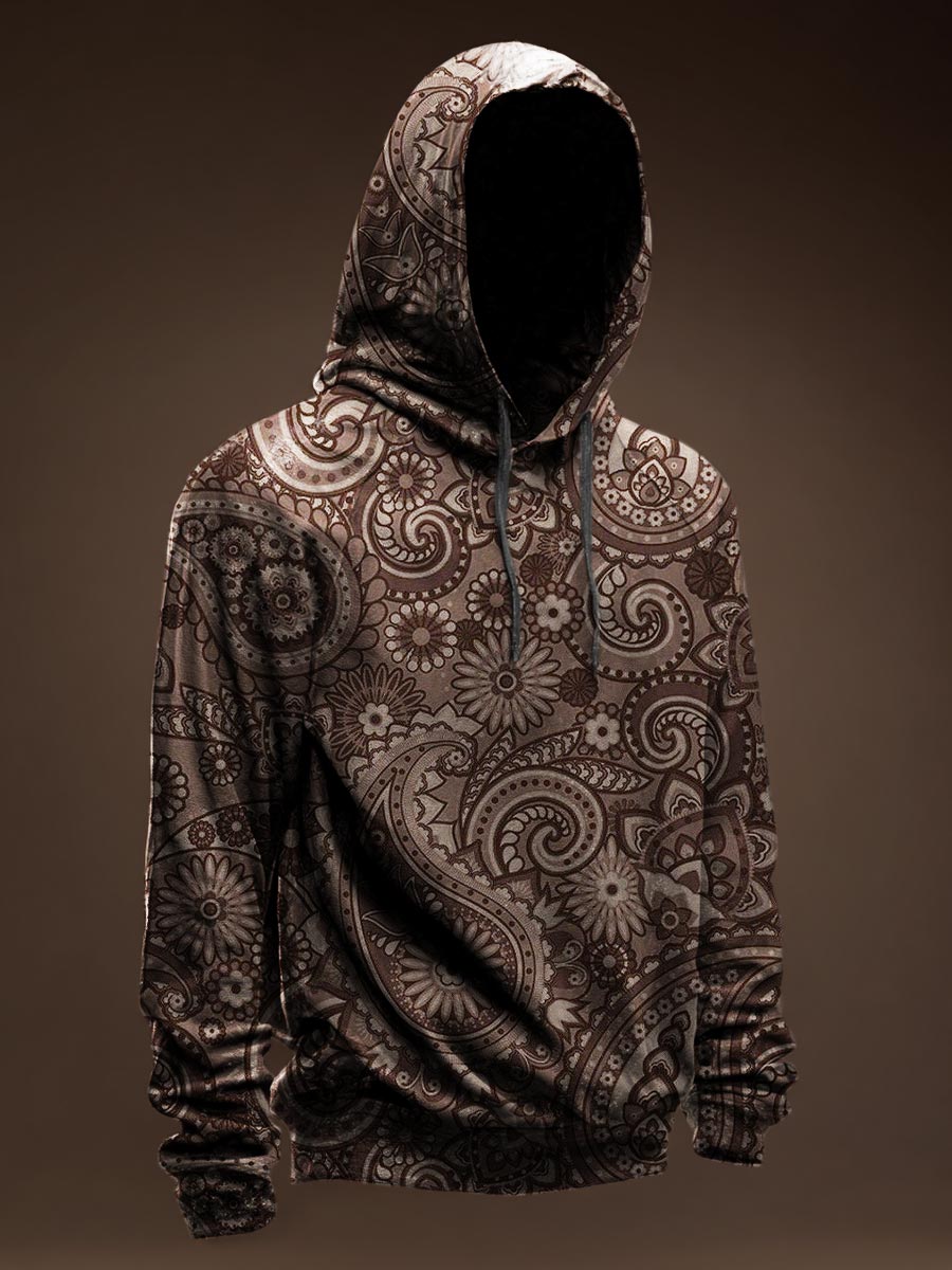 Paisley Pattern Vintage Print Casual Hoodie Sweatshirt
