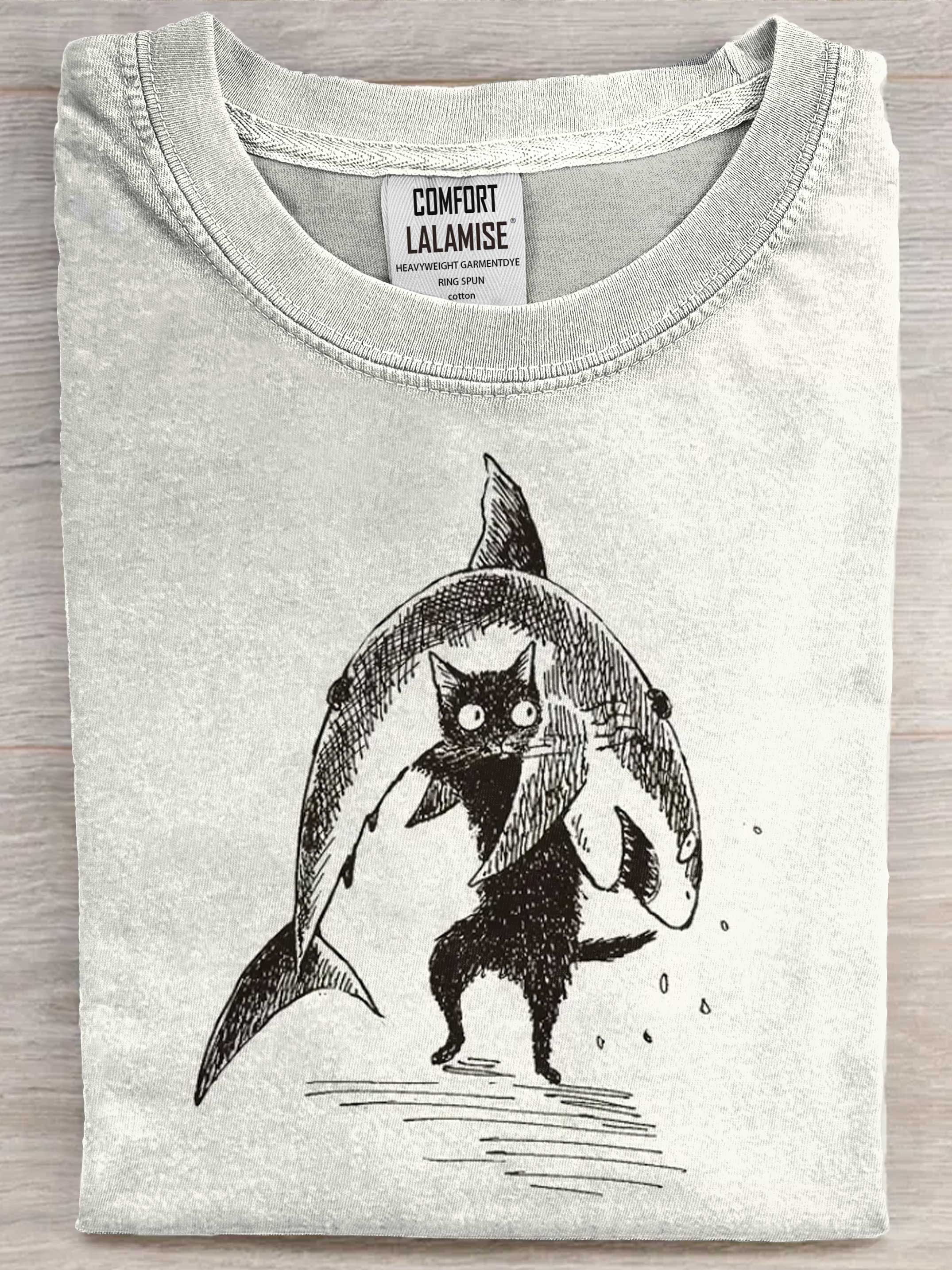 Funny Cat Art Print Casaul Short Sleeve T-shirt