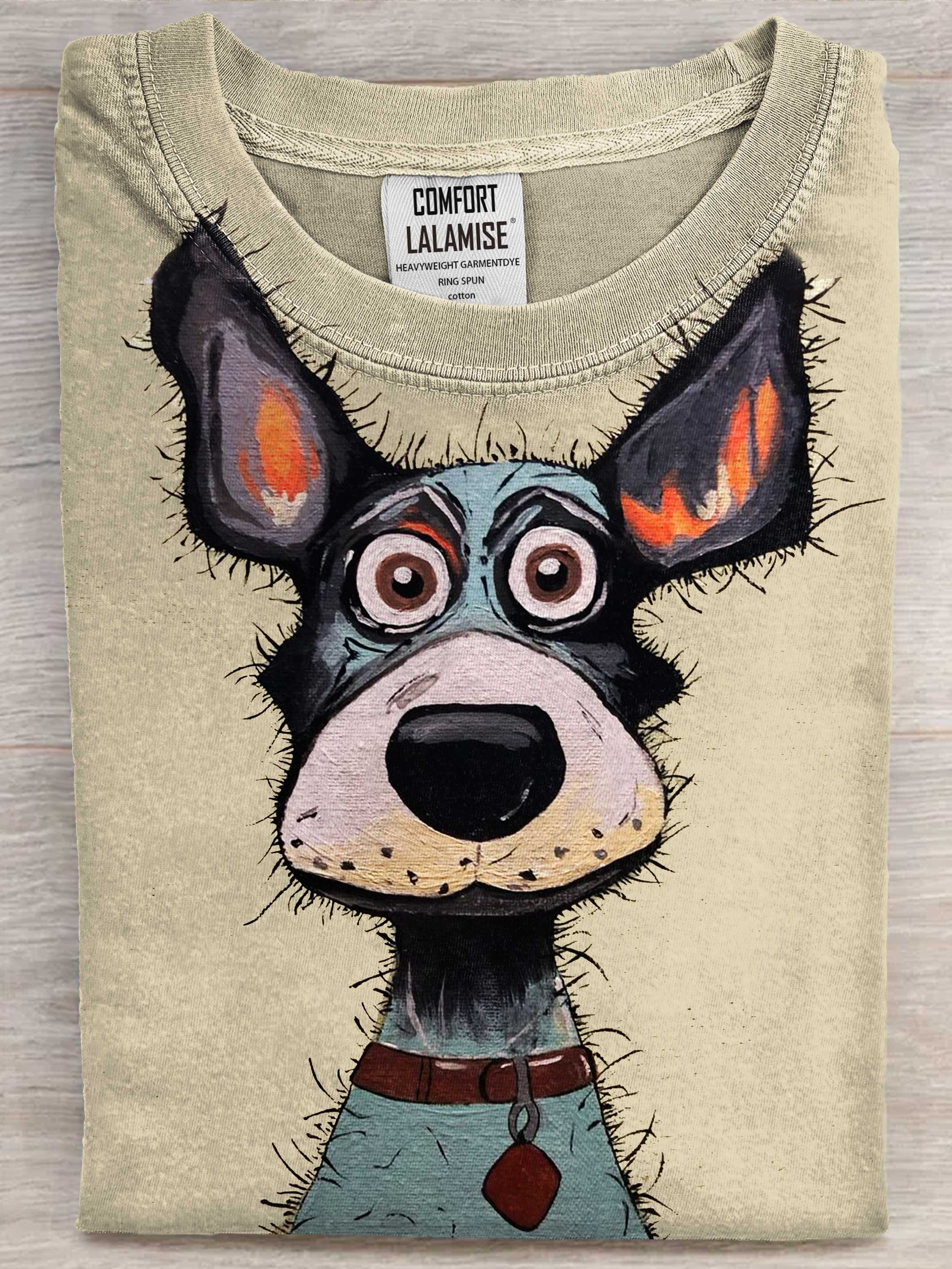 Cute Dog Art Print Casaul Short Sleeve T-shirt