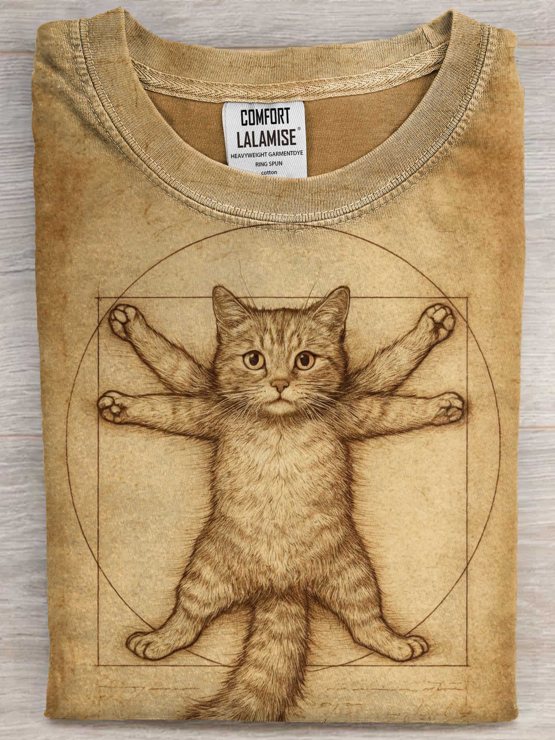 Funny Cat Art Print Casaul Short Sleeve T-shirt