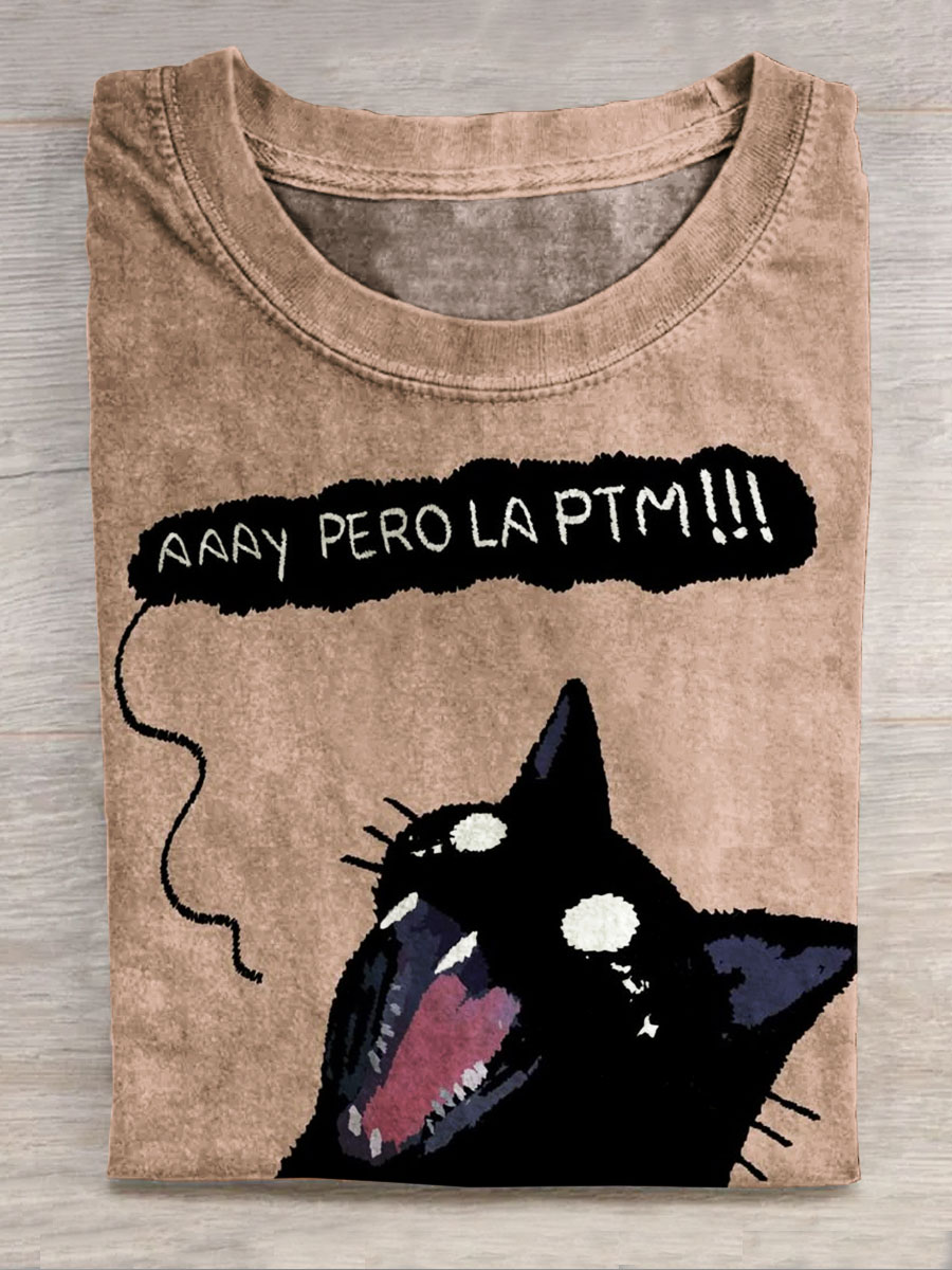 Funny Cat Print Shirt