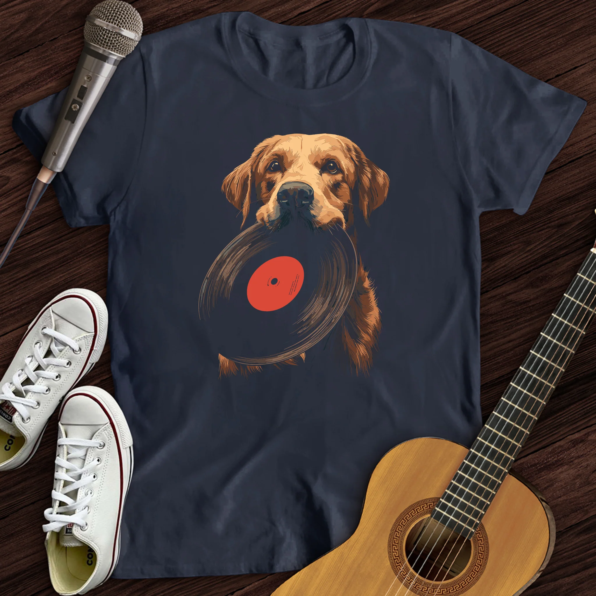 Golden Retriever Vinyl T-Shirt