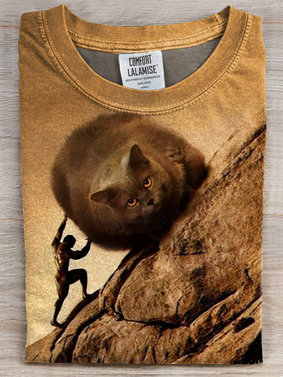 Funny Cat Print Casual T-shirt