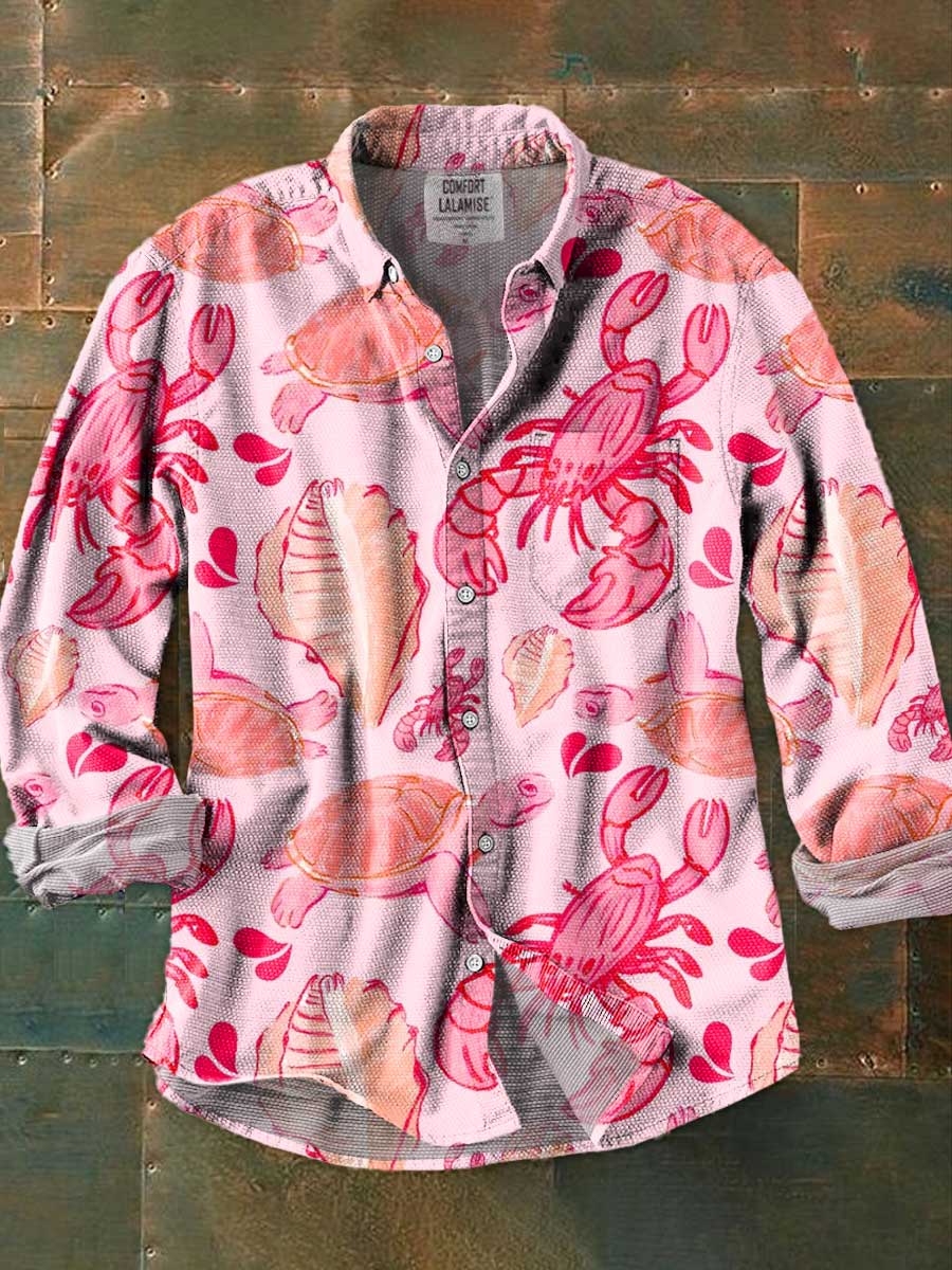 The Ocean Marine Animals Art Print 100% Cotton Long Sleeve Shirt