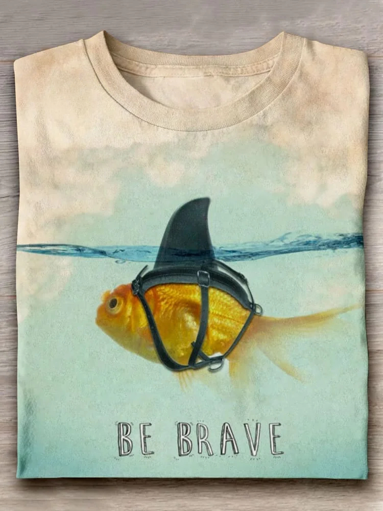 Be Brave Art Print Casual Short Sleeve T-shirt