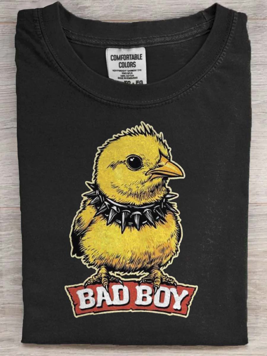 Funny Duck Print Casual Short Sleeve T-Shirt