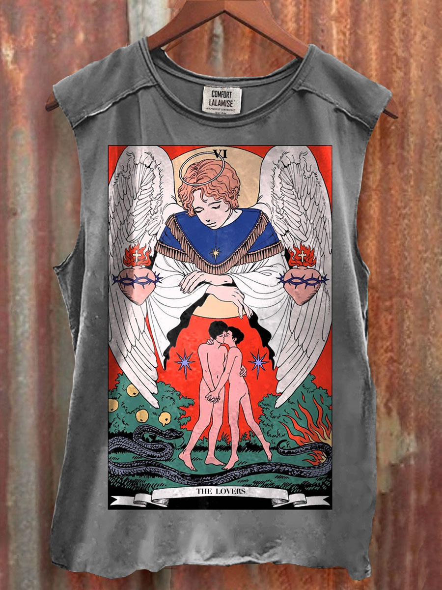 Art Print 100% Cotton Casual Tank Top