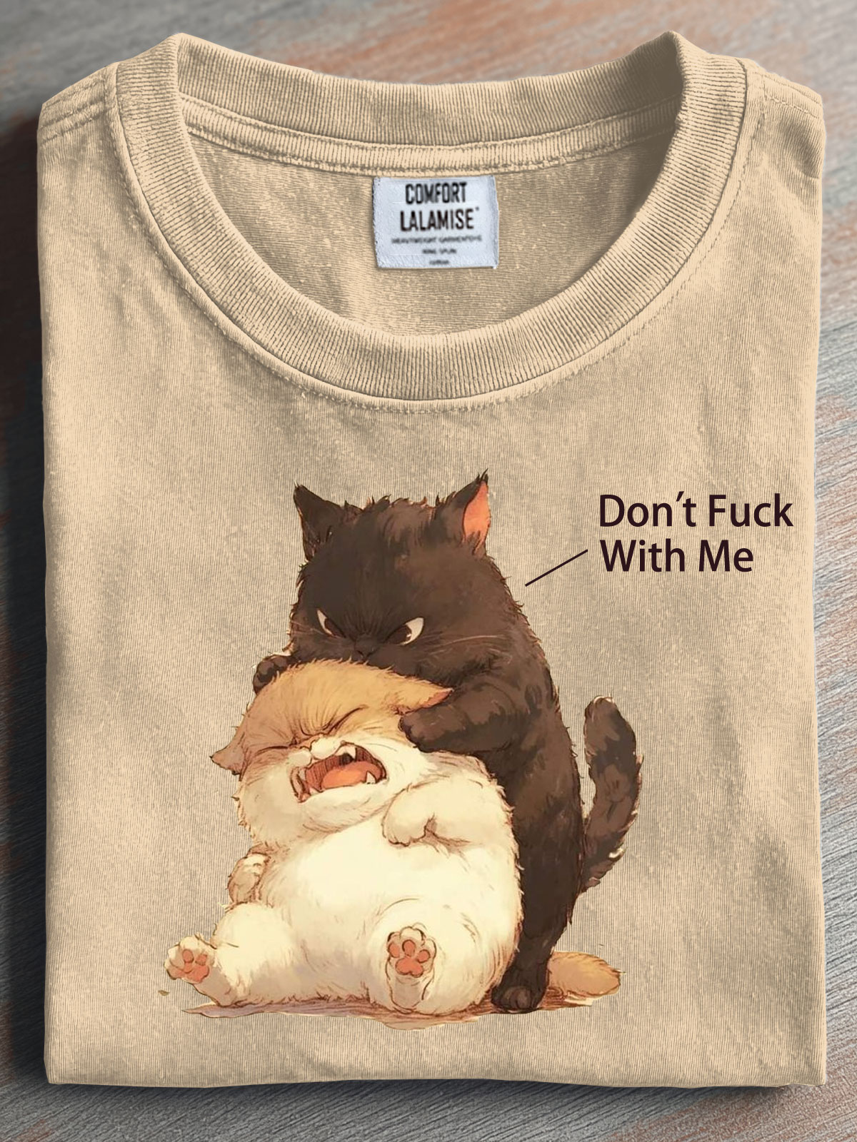 Dont Fuck With Me Cat Funny Retro Distressed Washed Cotton T-shirt