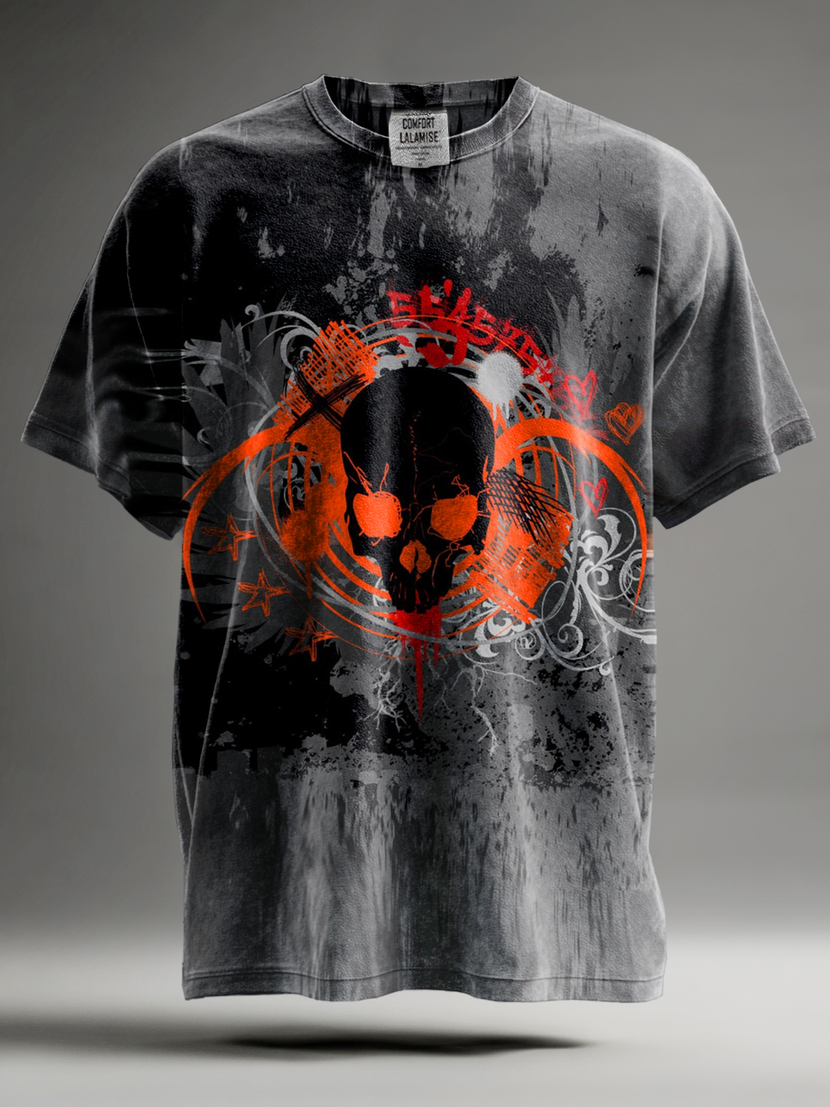 Abstract Dark skull Art Casaul Cotton Short Sleeve T-shirt