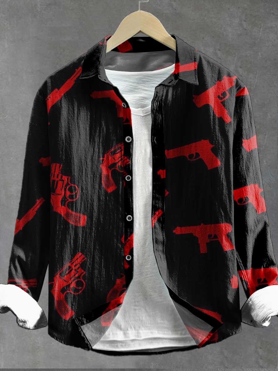 Various kinds of guns Art Print 100% Cotton Long Sleeve Shirt