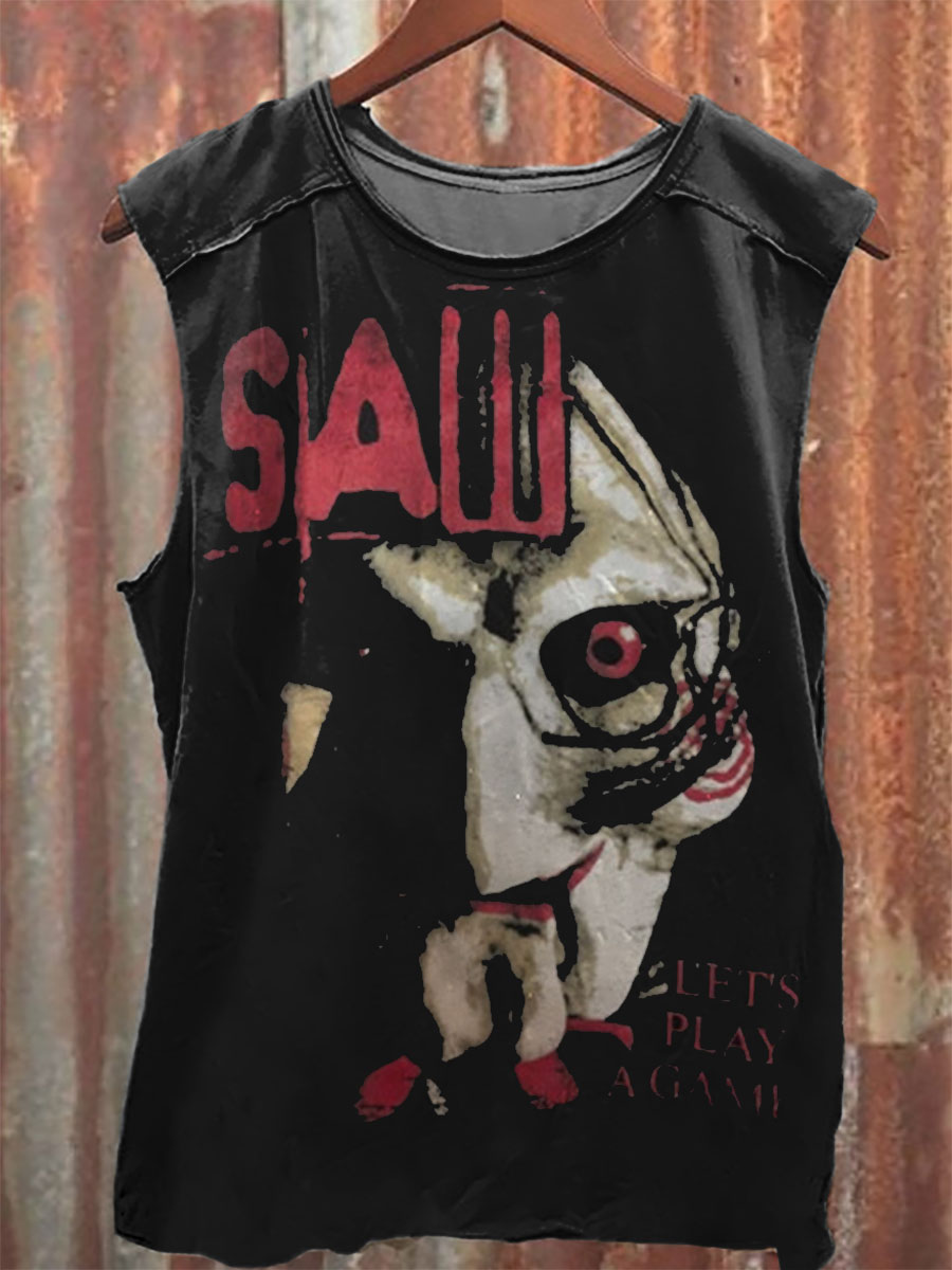 Horror Print 100% Cotton Casual Tank Top