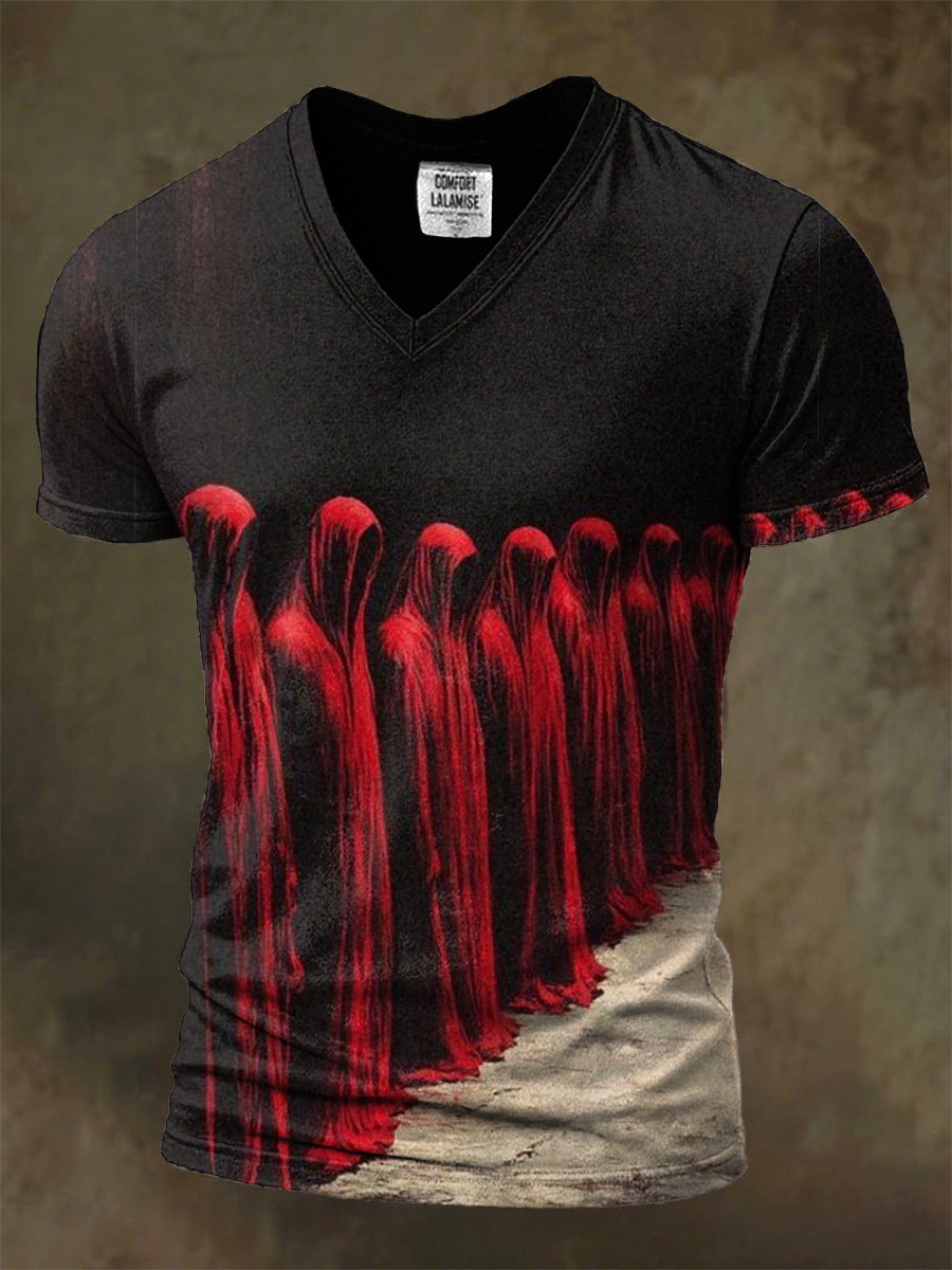 Retro Halloween Robed Death Art Print T-shirt