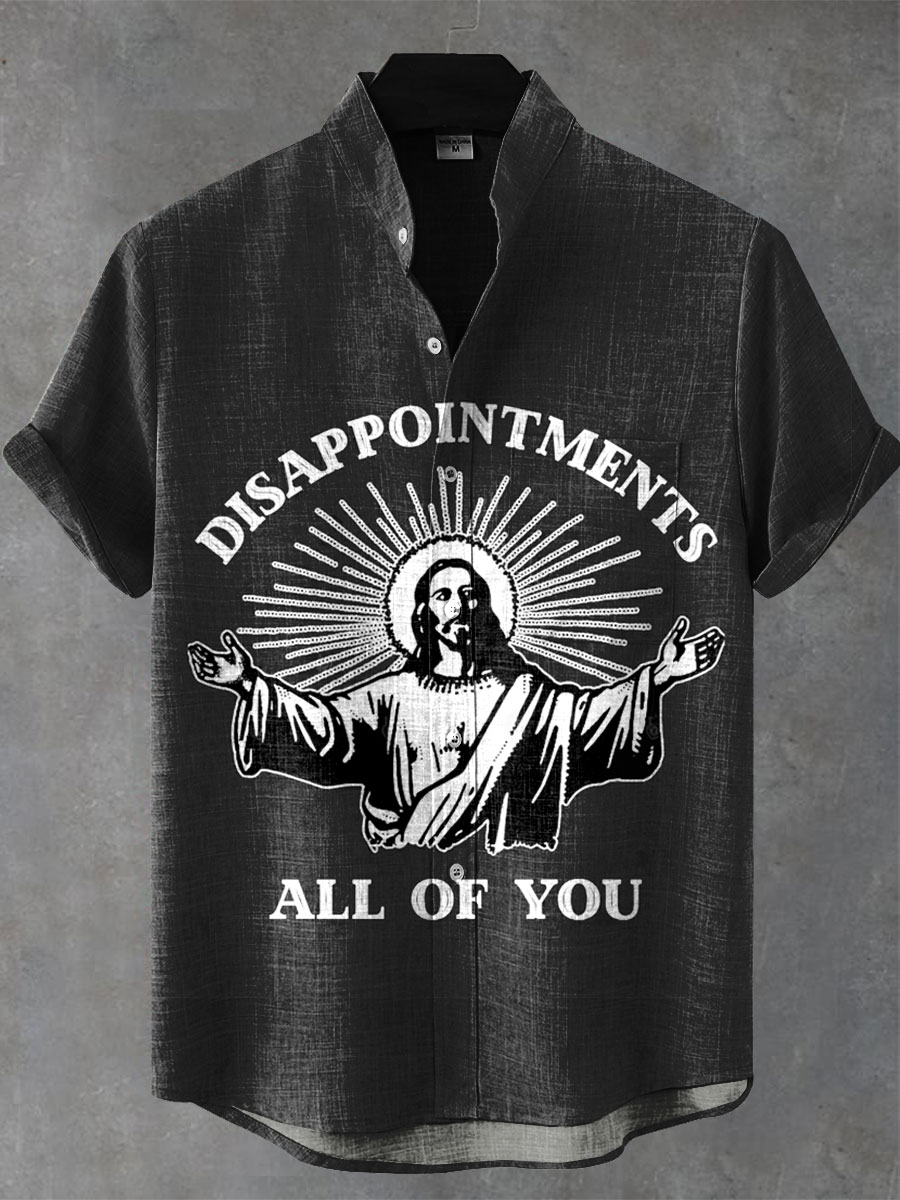 Disappointments All Of You Vintage Print Casual 100% Cotton Shirt