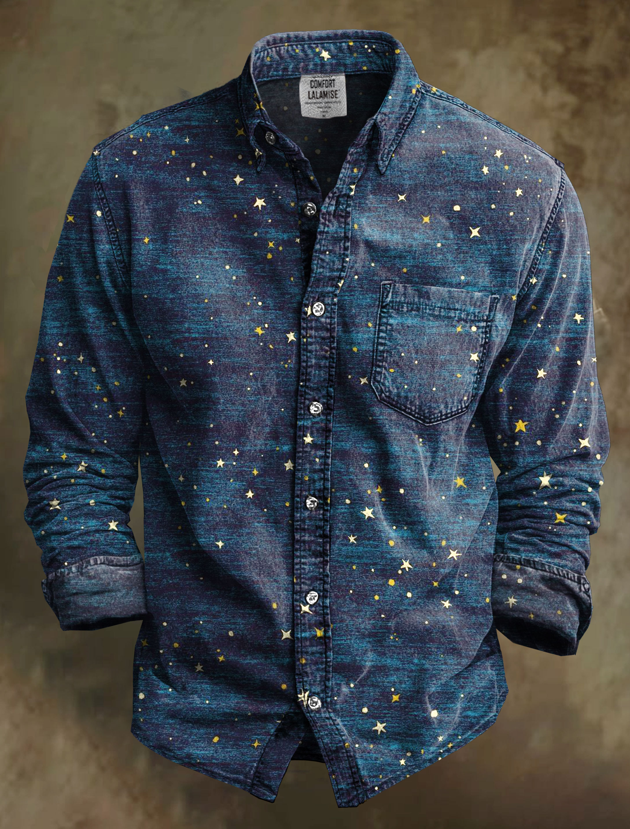 Night Sky Art Print 100% Cotton Long Sleeve Shirt