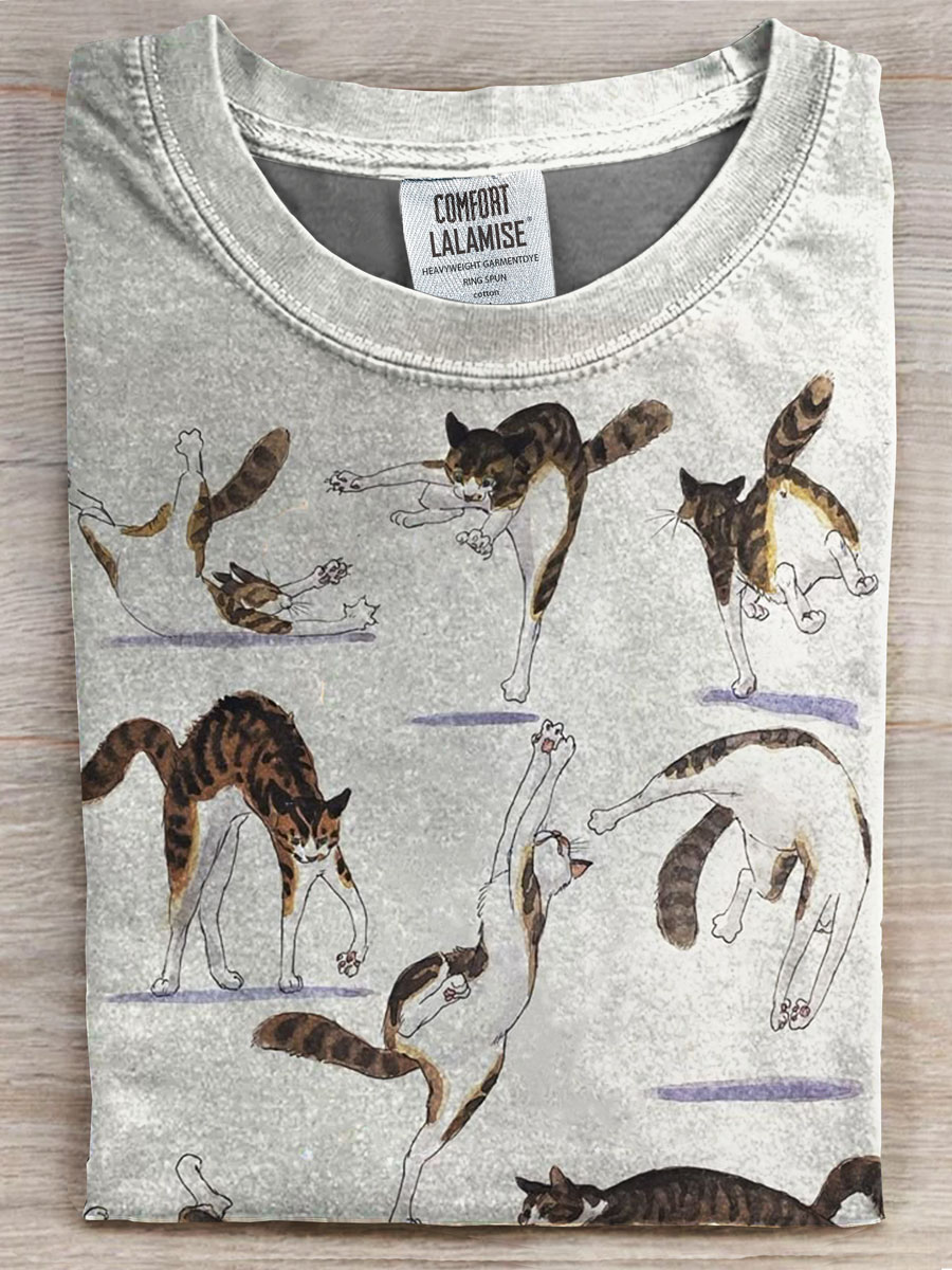 Cat Print Casual Top