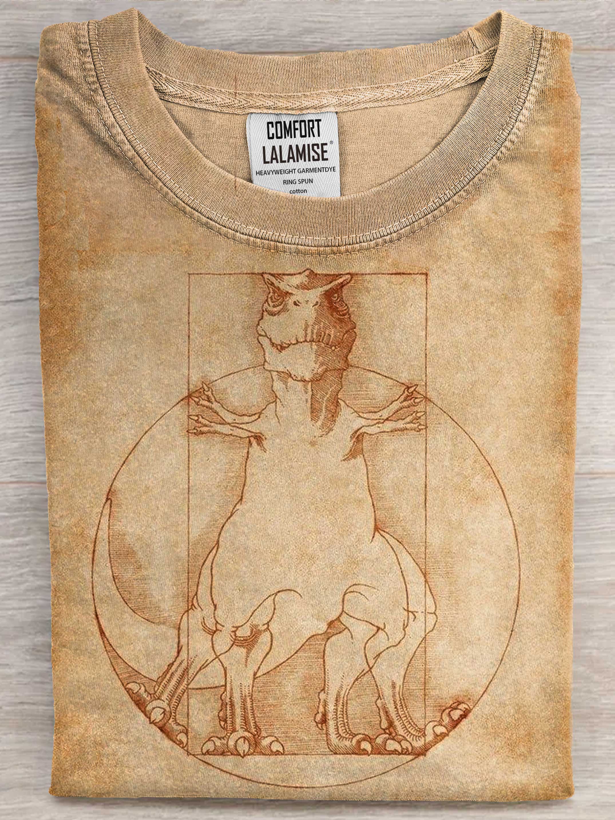 Retro Dinosaurs Art Print Casual Short Sleeve T-shirt