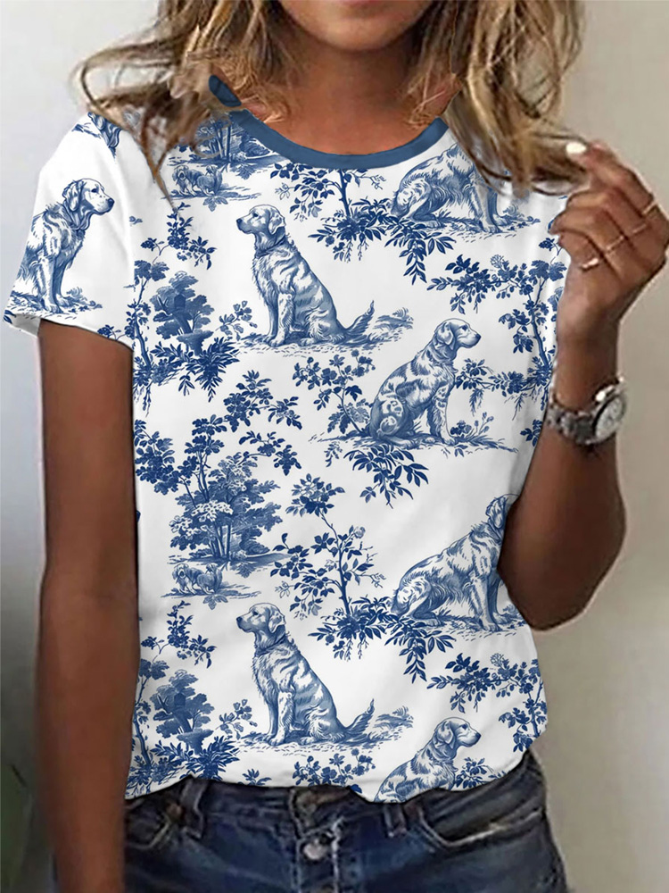 Women's Dachshund Dog Print Casual T-shirt