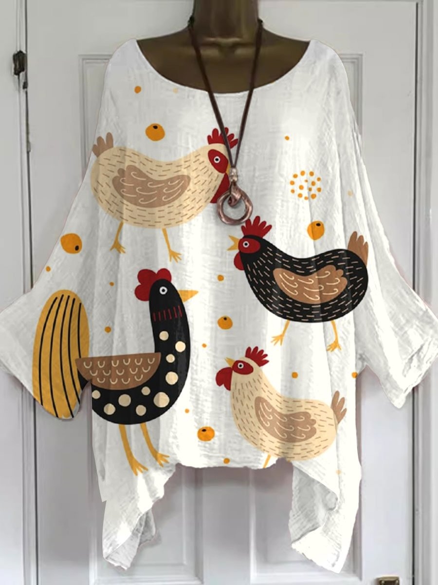 Women's Funny Chick Art Print Casual Shirt