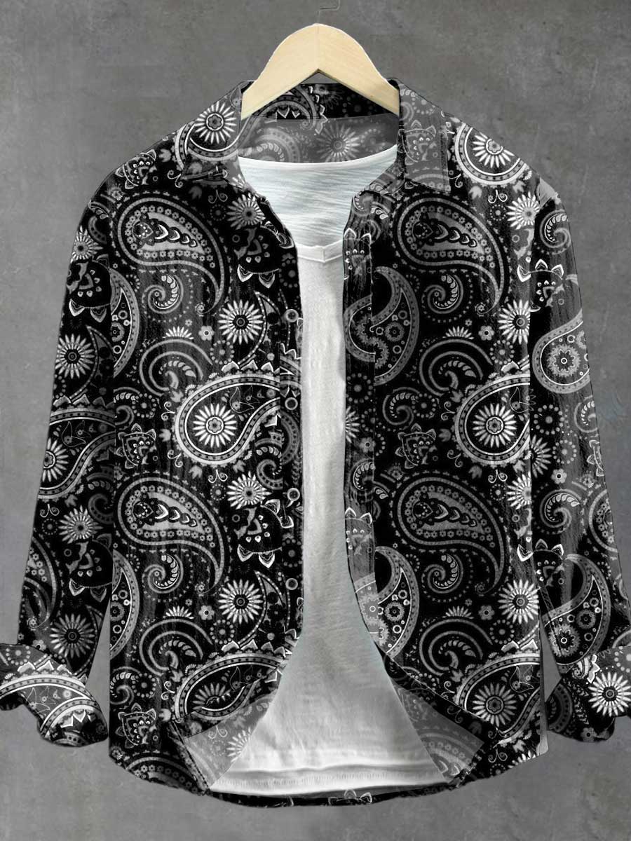 Vintage Art Print 100% Cotton Long Sleeve Shirt