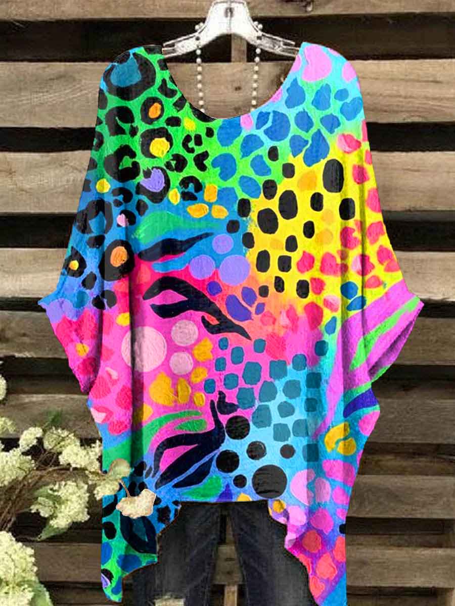 Women's Multicolor Art Print Casual Top