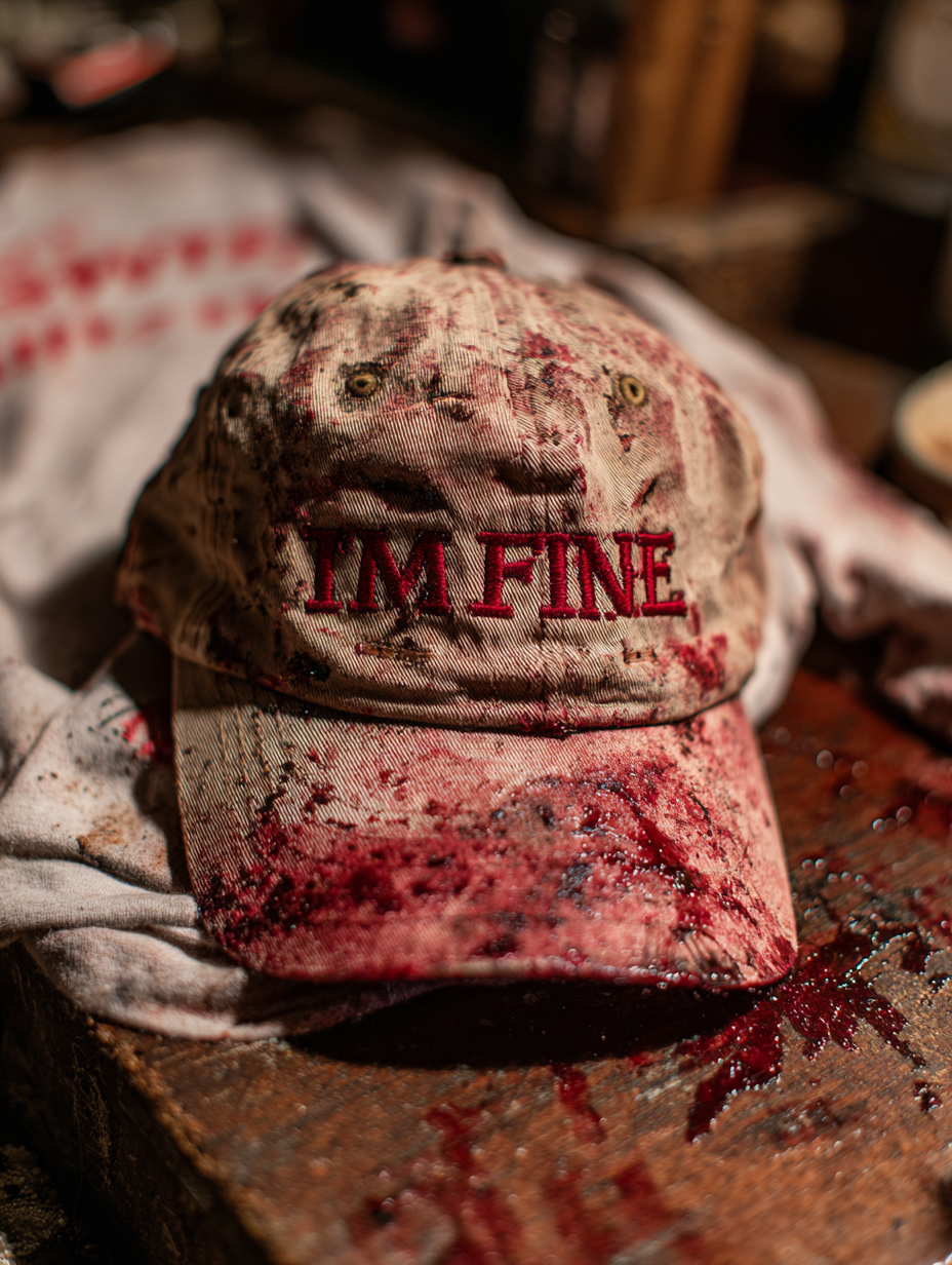 I'M Fine Embroidered Art Print Hats