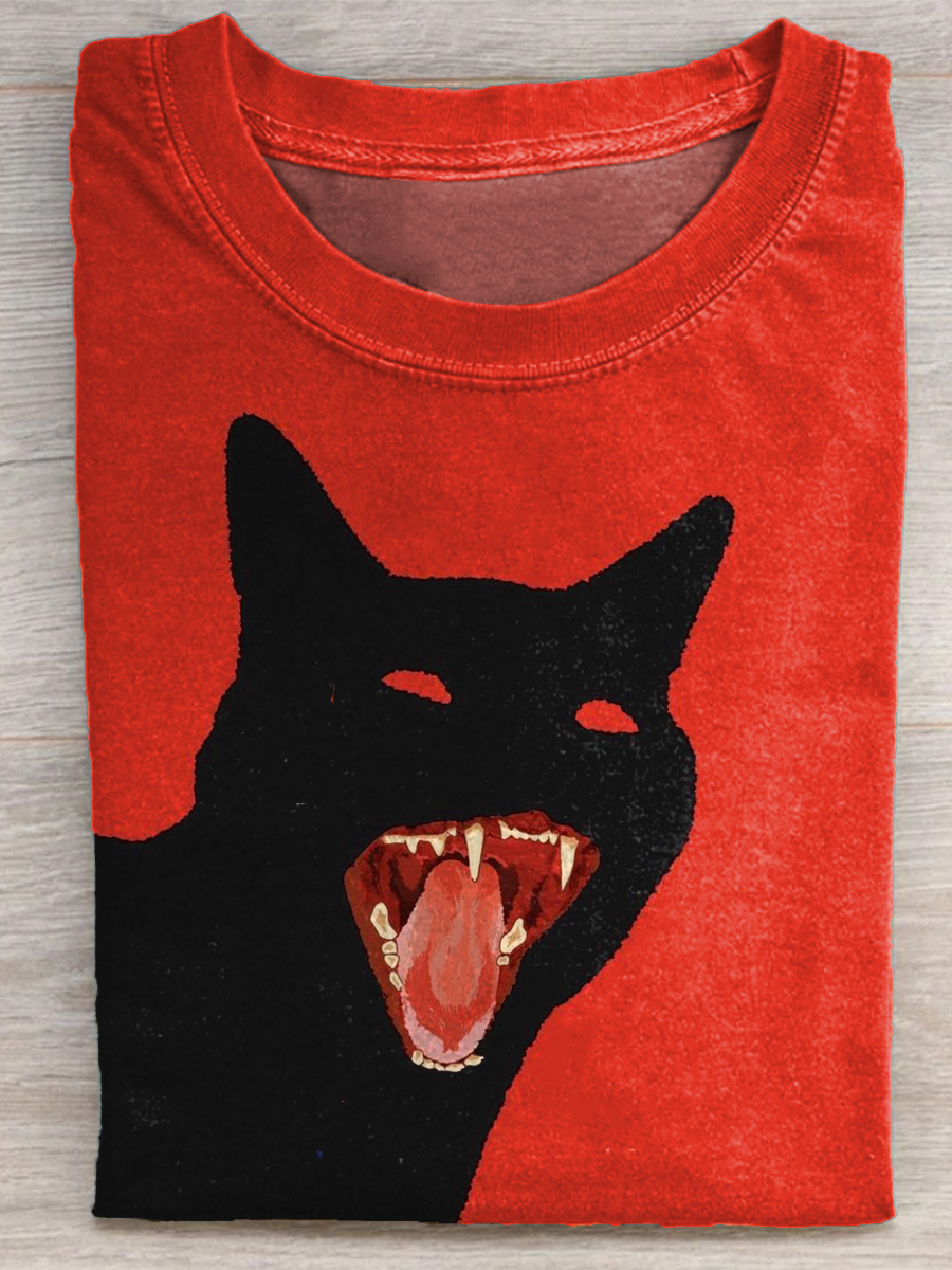 Fun Cat Art Print T-shirt