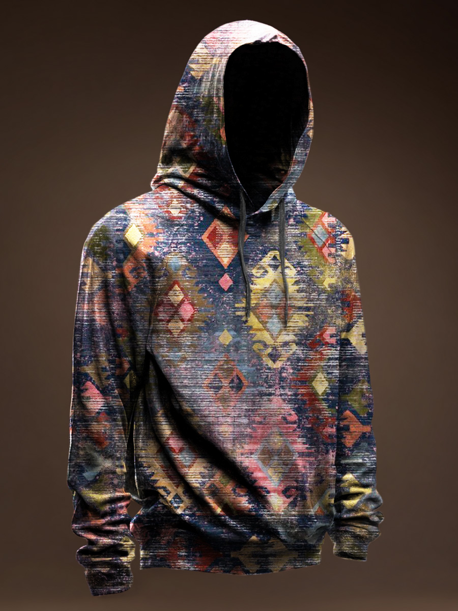 Vintage Pattern Casual Hoodie Sweatshirt