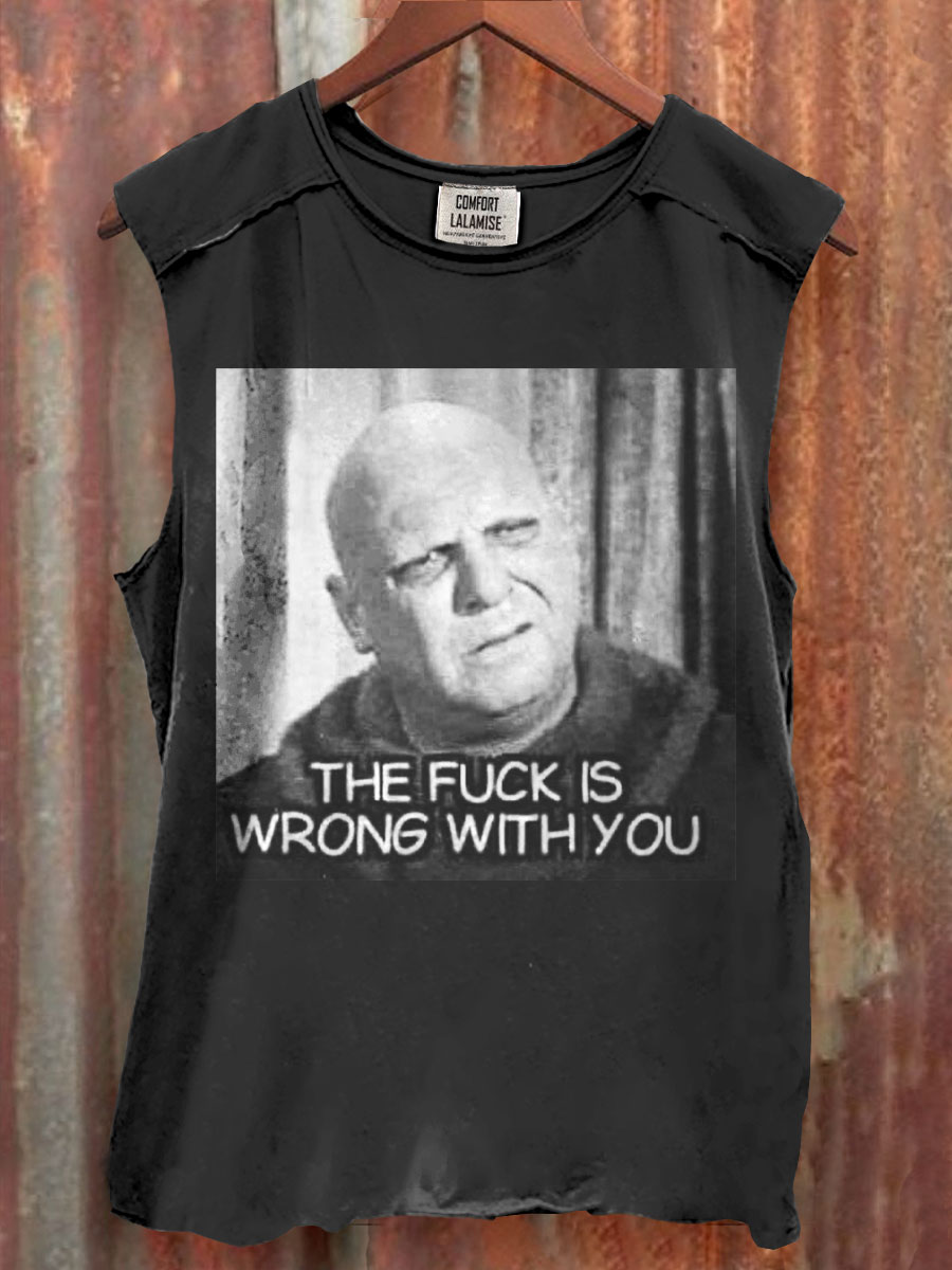 Vintage Funny Art Print 100% Cotton Casual Tank Top