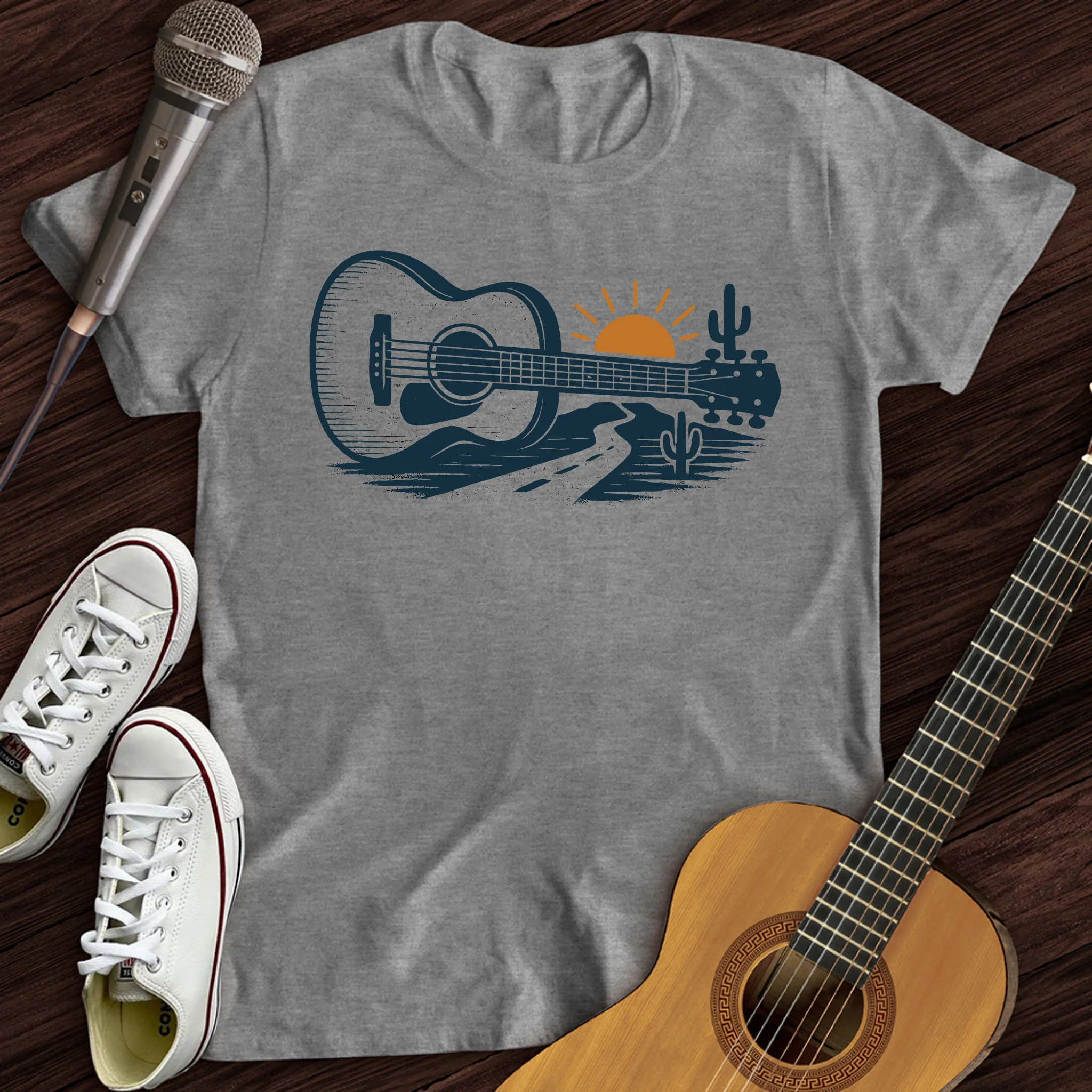 Guitar Desert Sunset T-Shirt