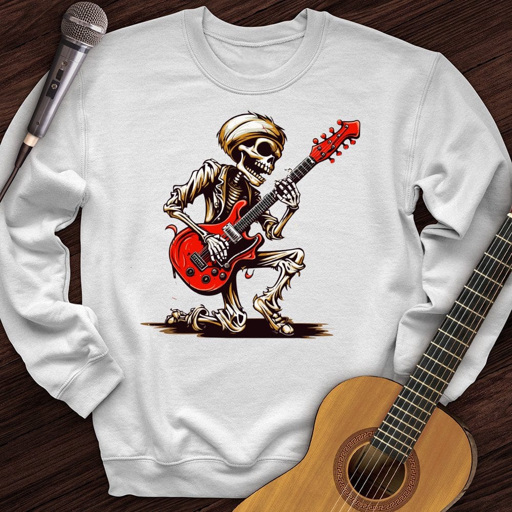 Skeleton Guitar Cartoon Crewneck