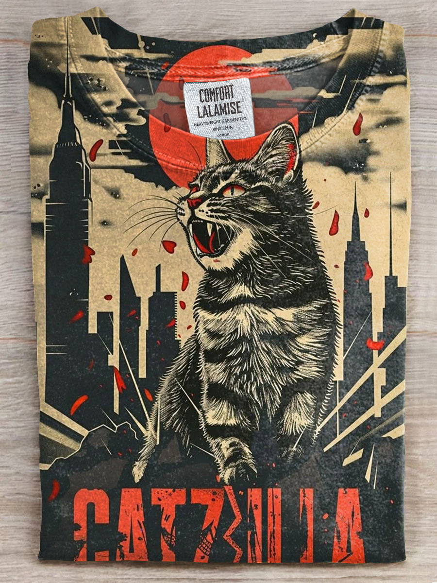 Cat Print Casual T-shirt