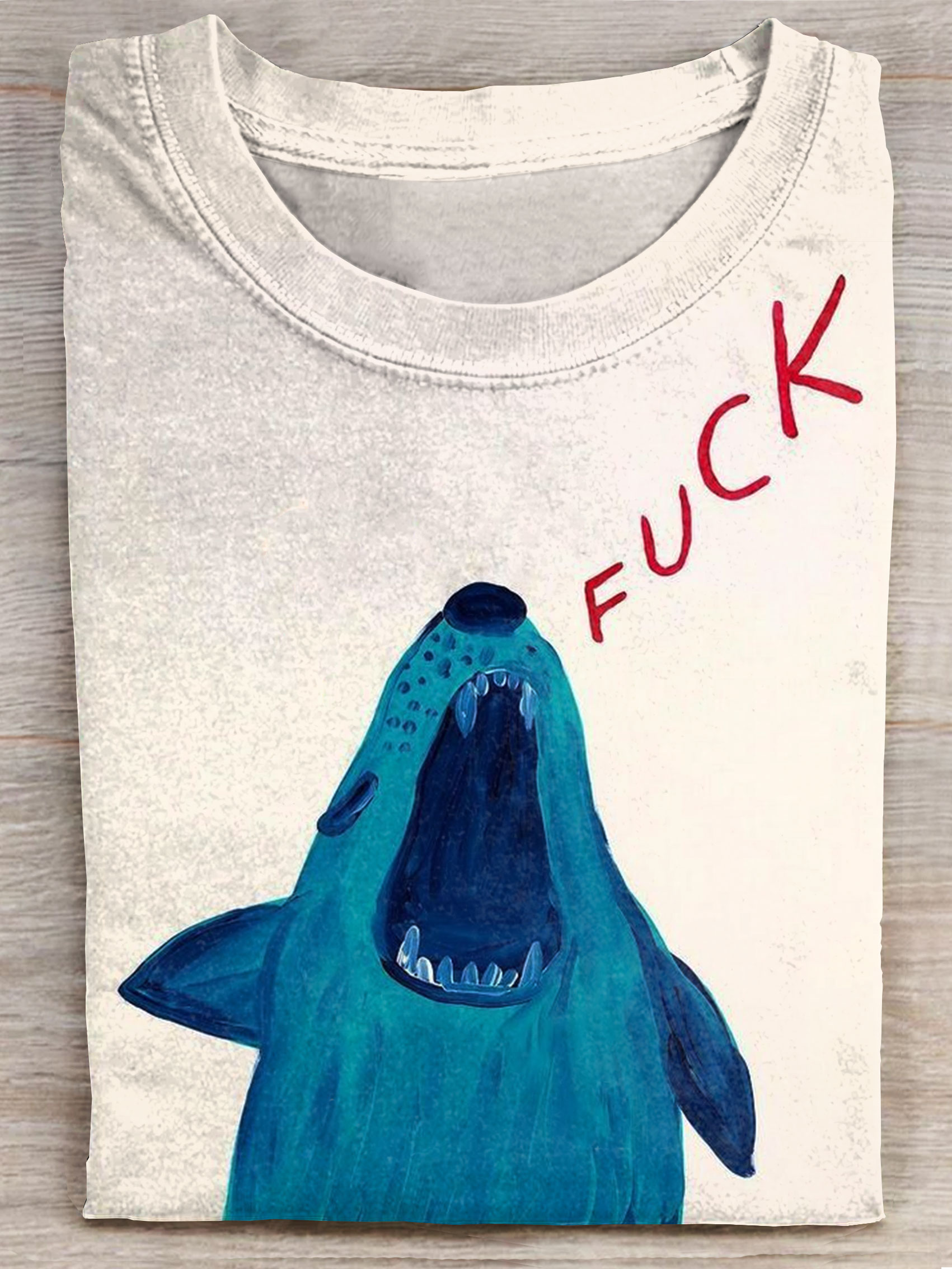 Fck Funny DogArt Print Casaul T-shirt